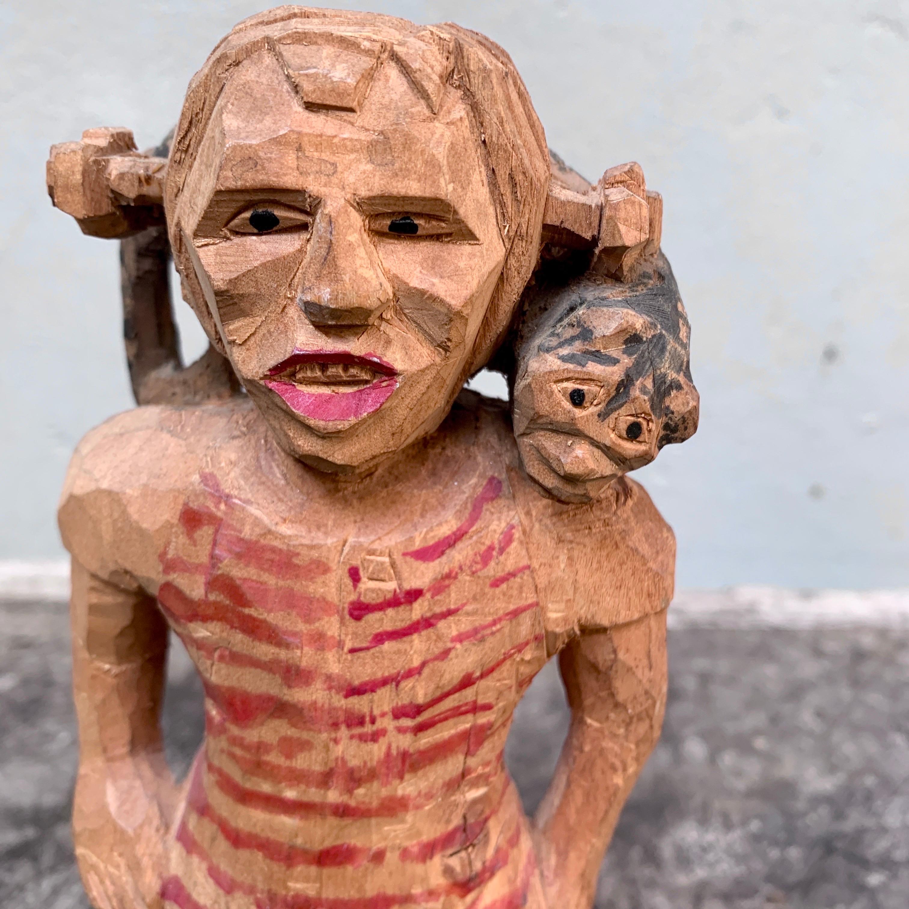 Figura de madera pintada a mano de Pippi Calzaslargas en Bueno estado para la venta en Haddonfield, NJ
