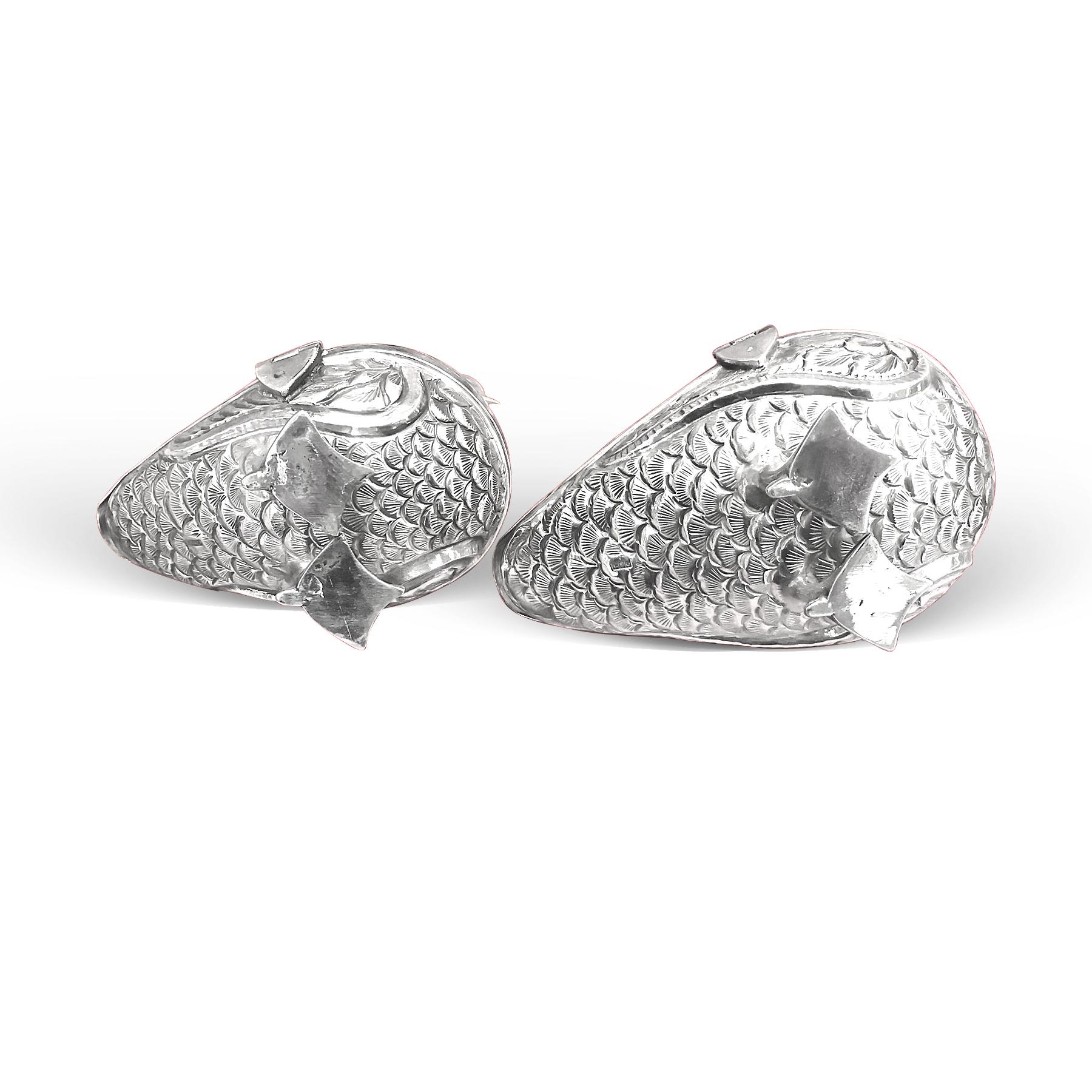 ONE PAIR OF STERLING SILVER  FIGURINES DUCK, Hand Made For Sale 3