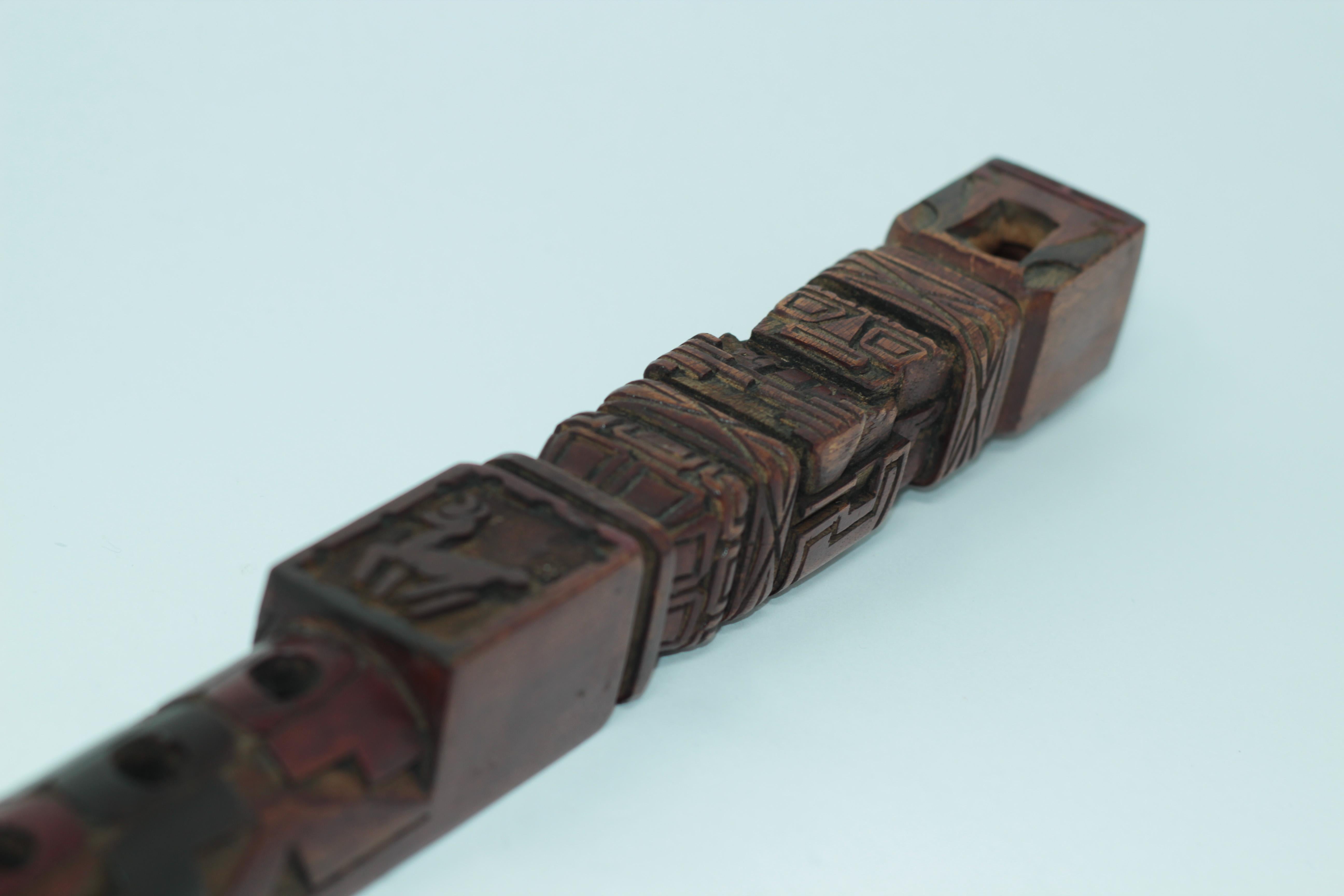 Hand Carved Peruvian Inca Tarka Flute 3