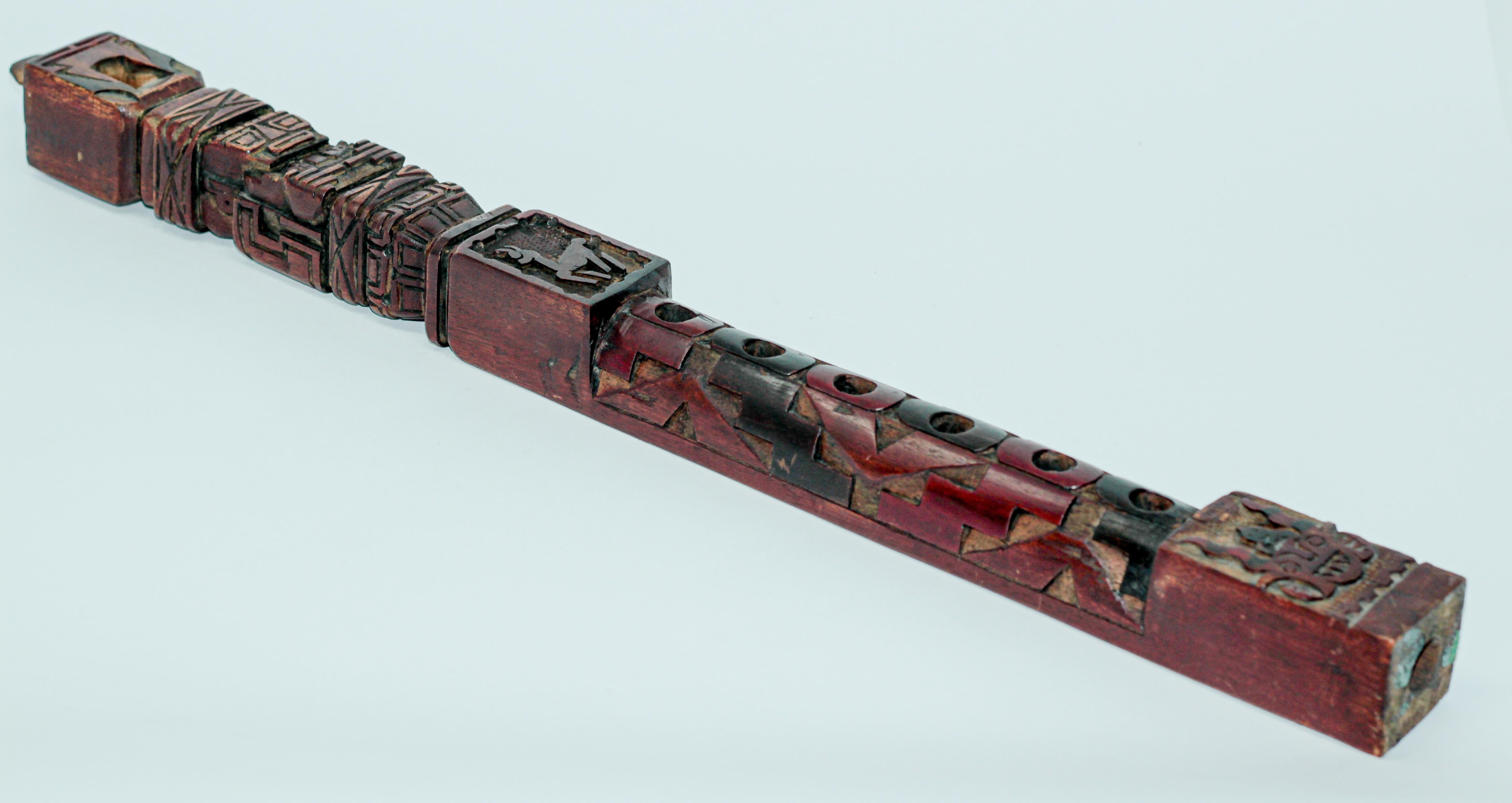 Hand Carved Peruvian Inca Tarka Flute 6
