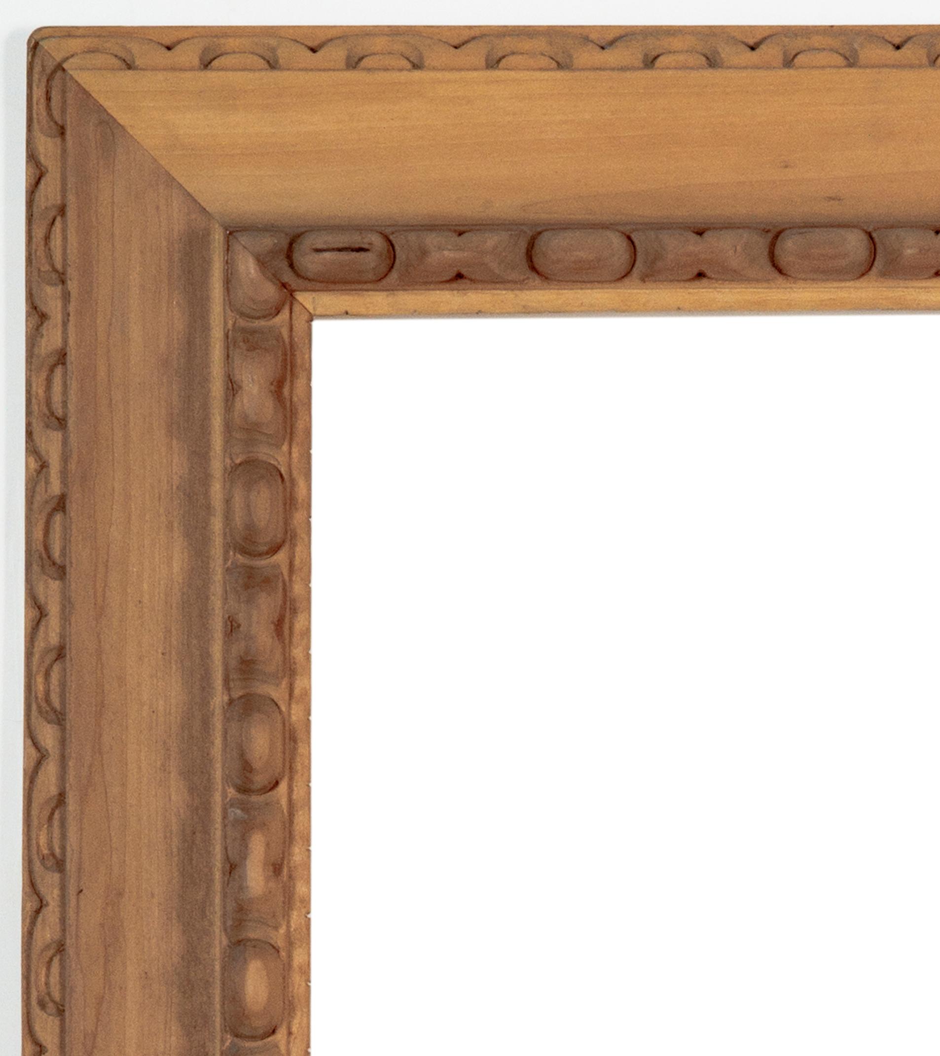 American Hand Carved Poplar Mirror Renaisance Style Frame For Sale