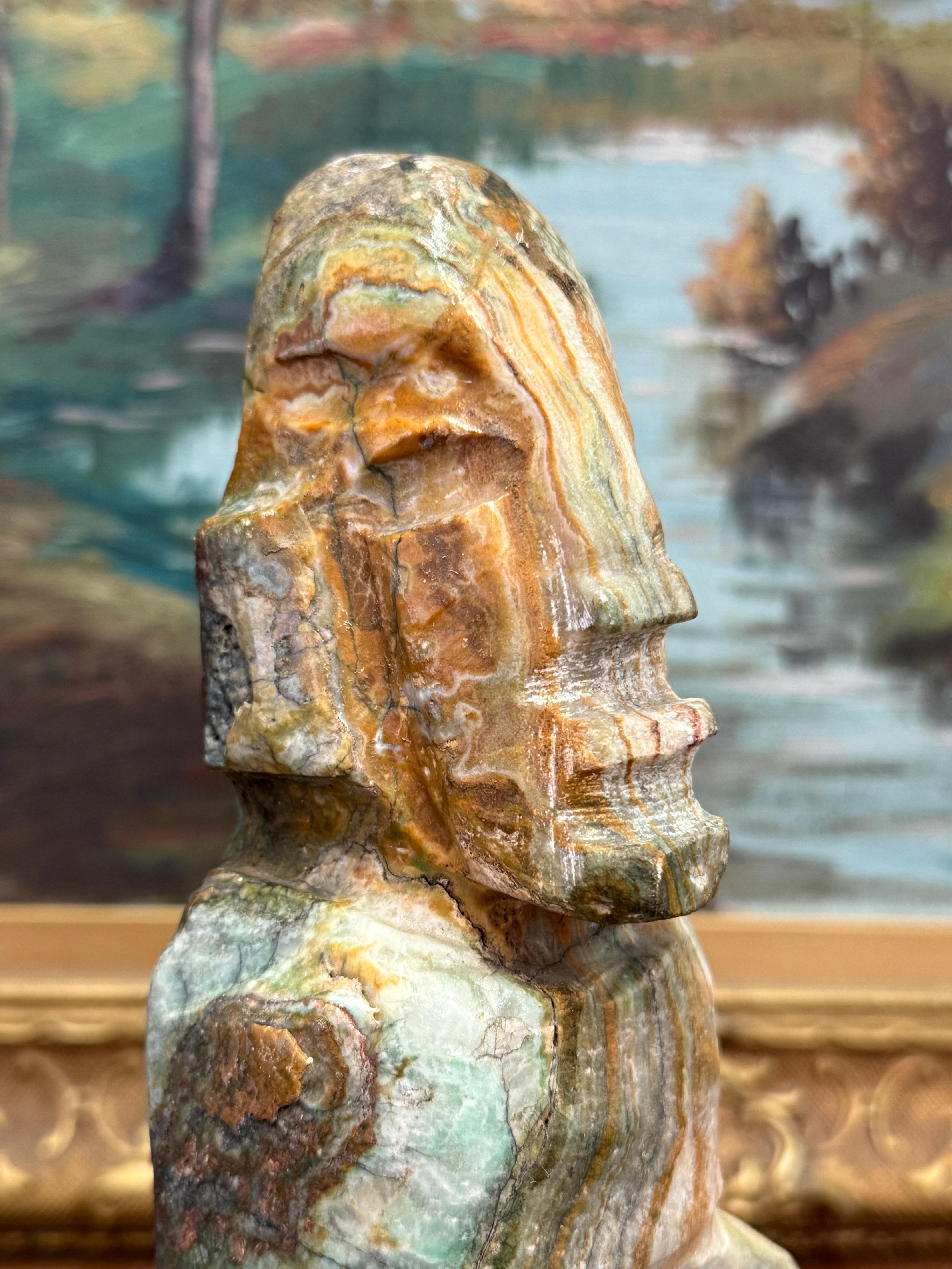 Statua in pietra di onice scolpita a mano - Statuetta unica di ispirazione tribale In condizioni buone in vendita a Seattle, WA