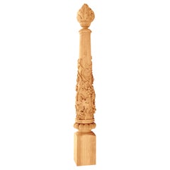 Staircase "Vine". Hand Carved Post for Stairs from Wood