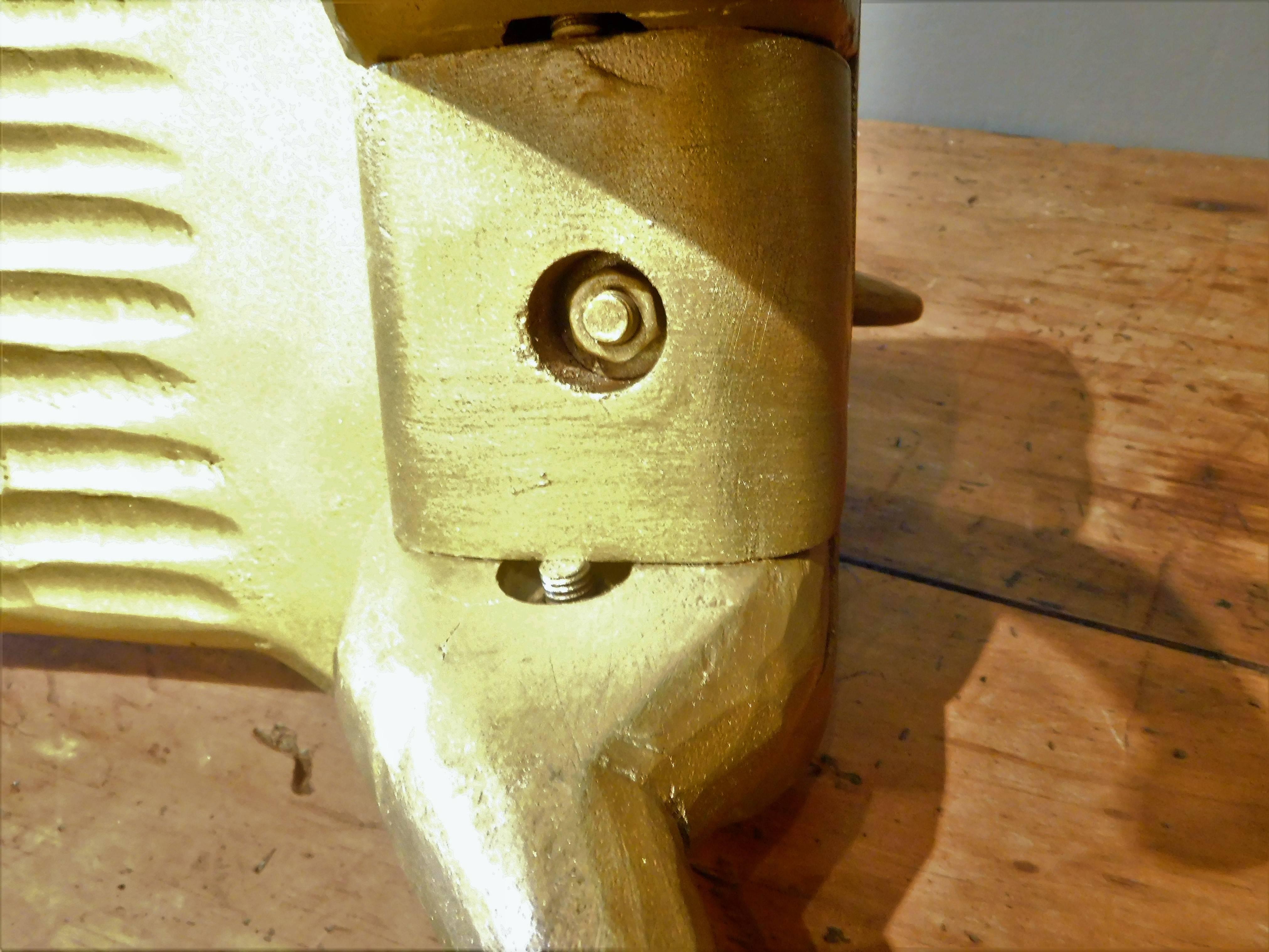 Hand-Carved Postmodernism Dog Footstool, Stephen Huneck Folk Art, circa 2000 2