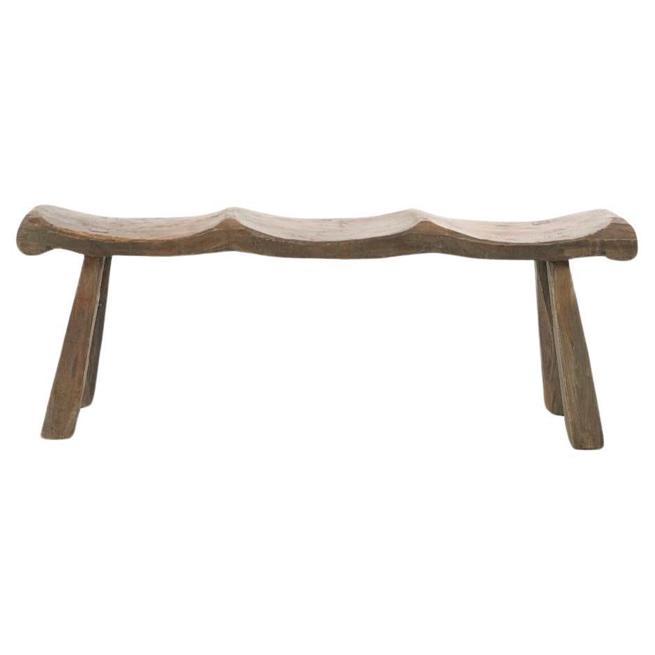 Hand Carved Primitive Indonesian Bench For Sale
