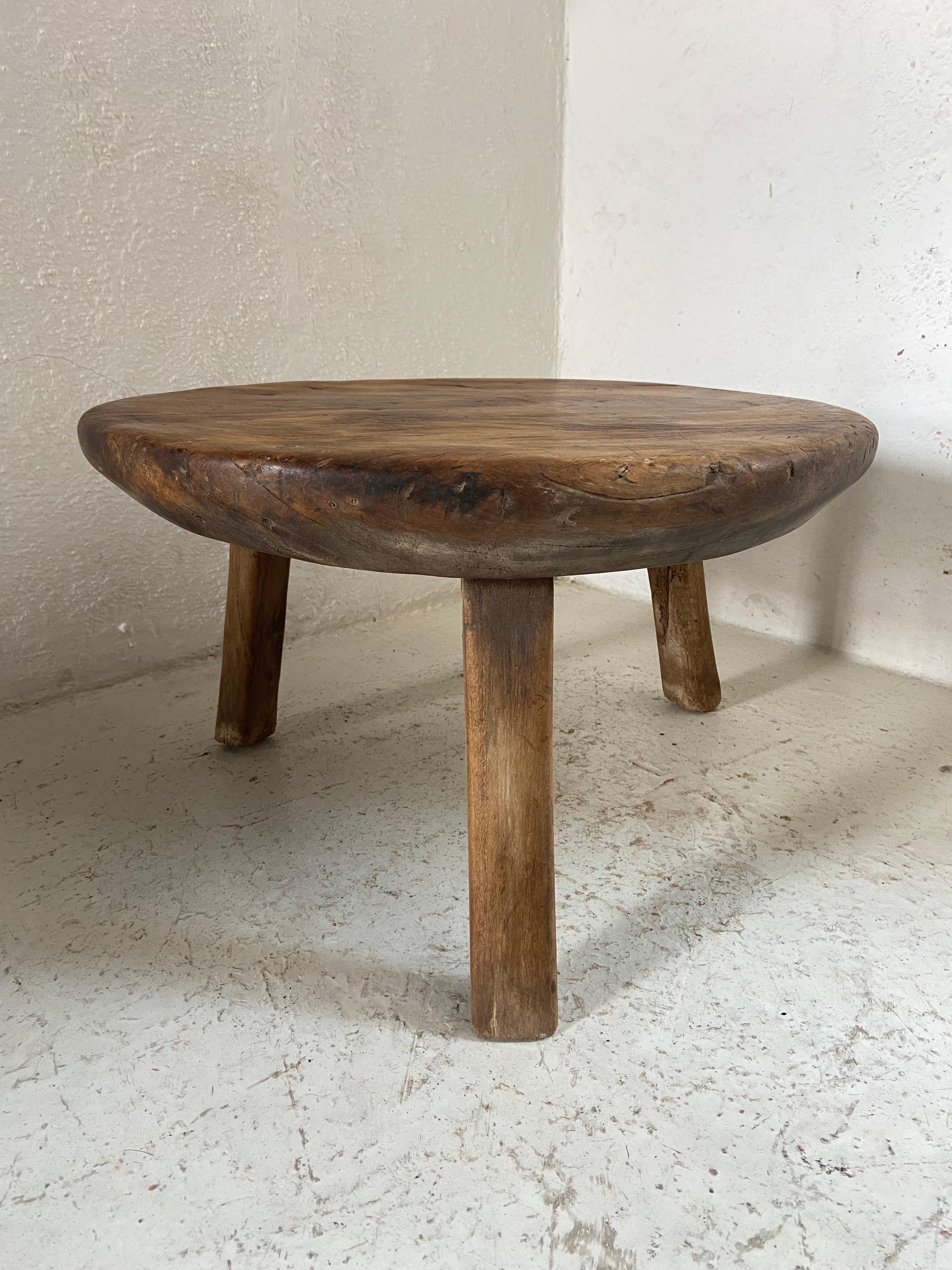 Hand Carved Primitive Low Table from Mexico, circa 1970s For Sale 6