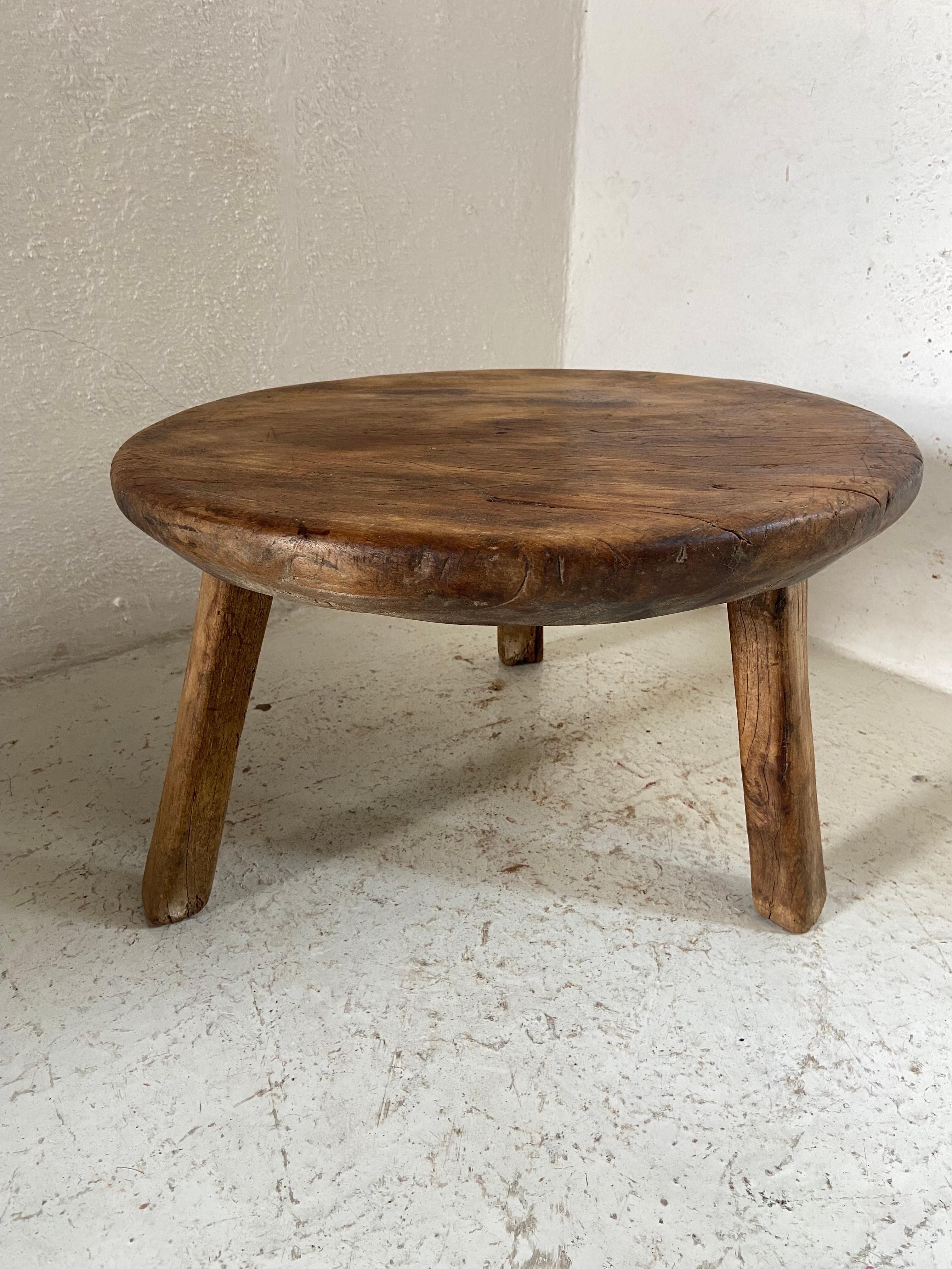 Hand Carved Primitive Low Table from Mexico, circa 1970s For Sale 11