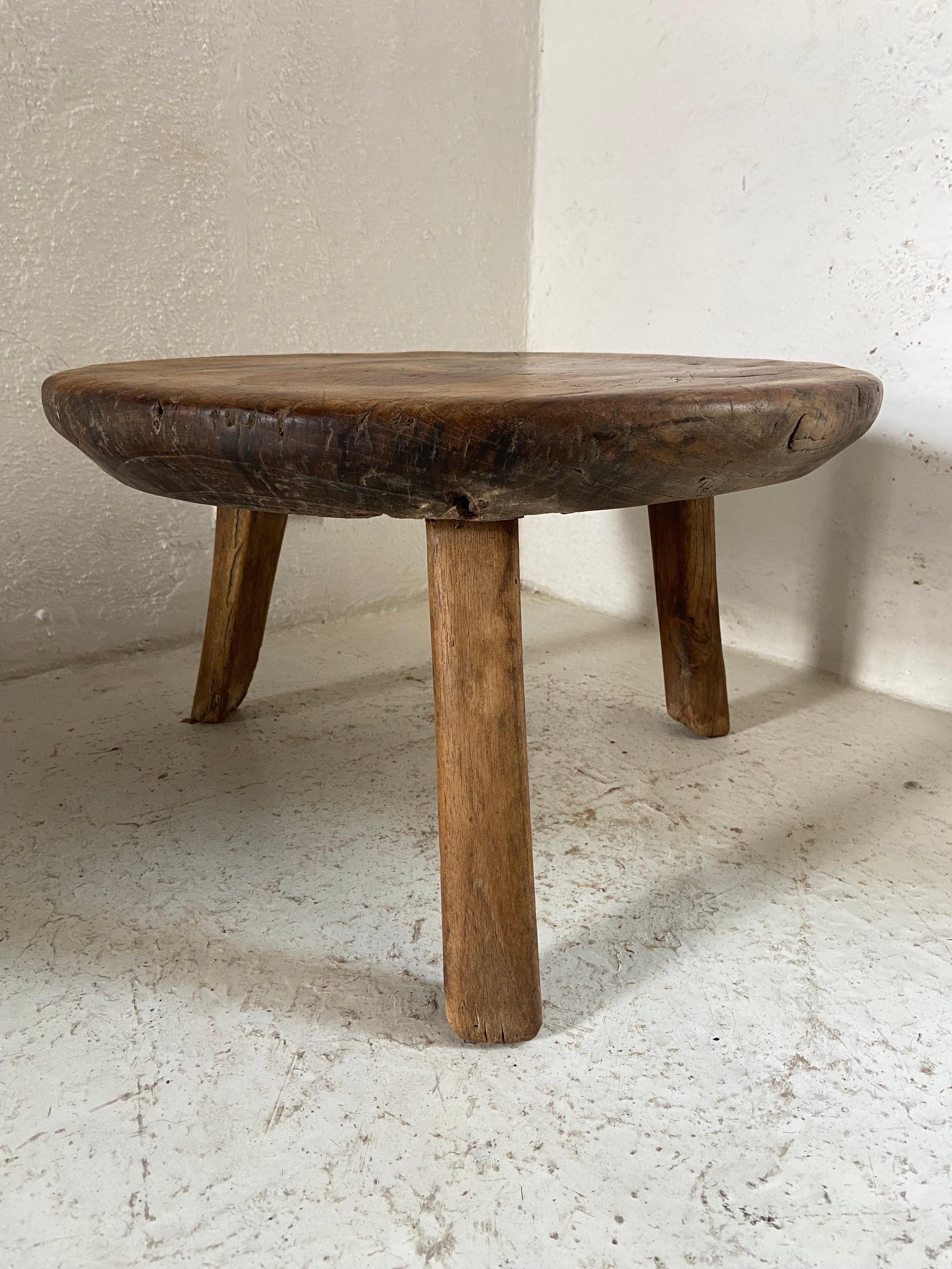 Hand Carved Primitive Low Table from Mexico, circa 1970s For Sale 13