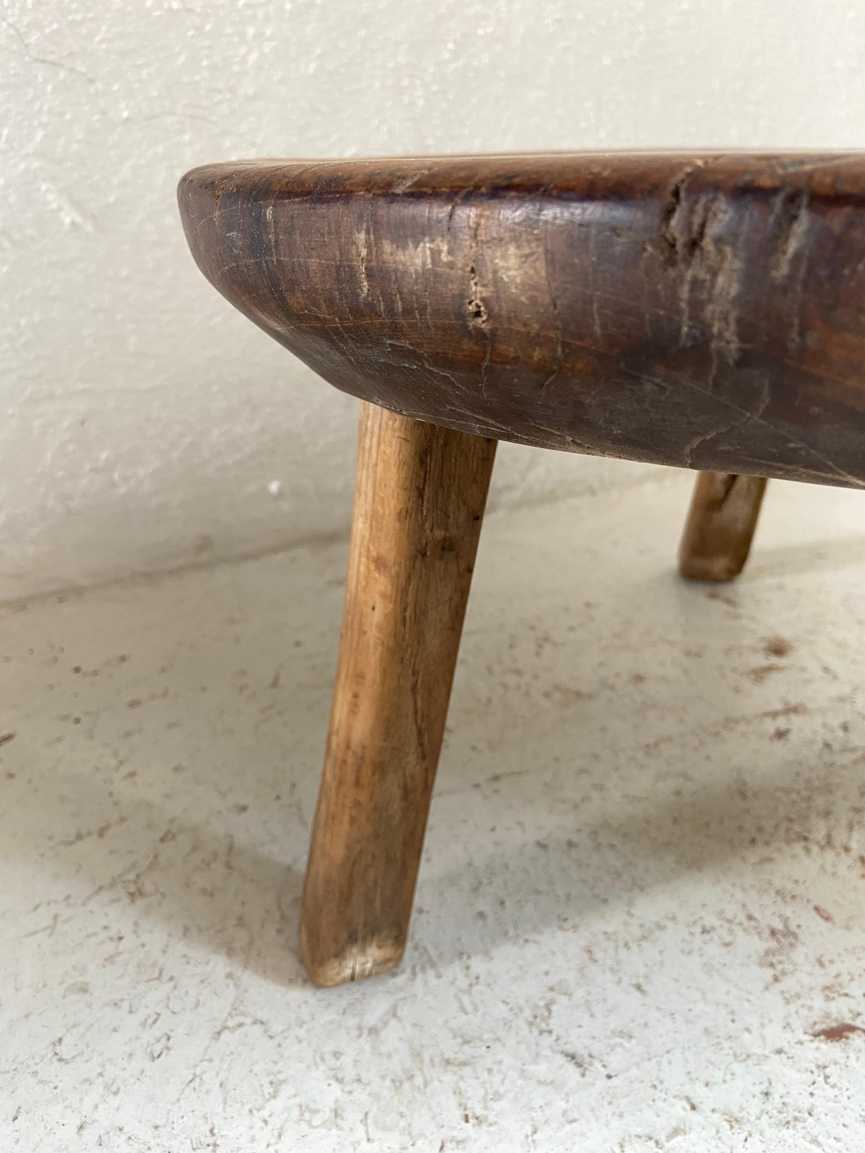 Hand Carved Primitive Low Table from Mexico, circa 1970s For Sale 2