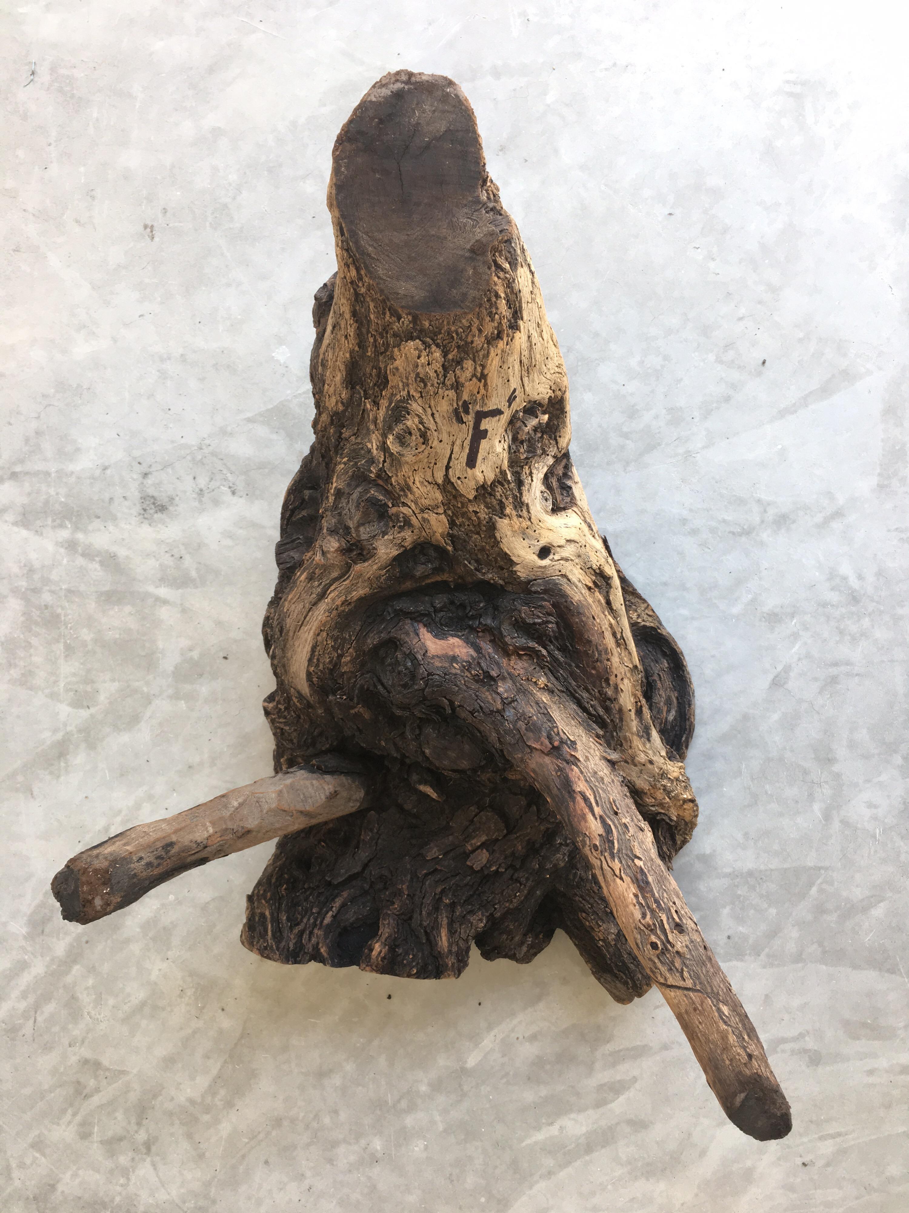 Hand Carved Primitive Mesquite Stool from Mexico 3