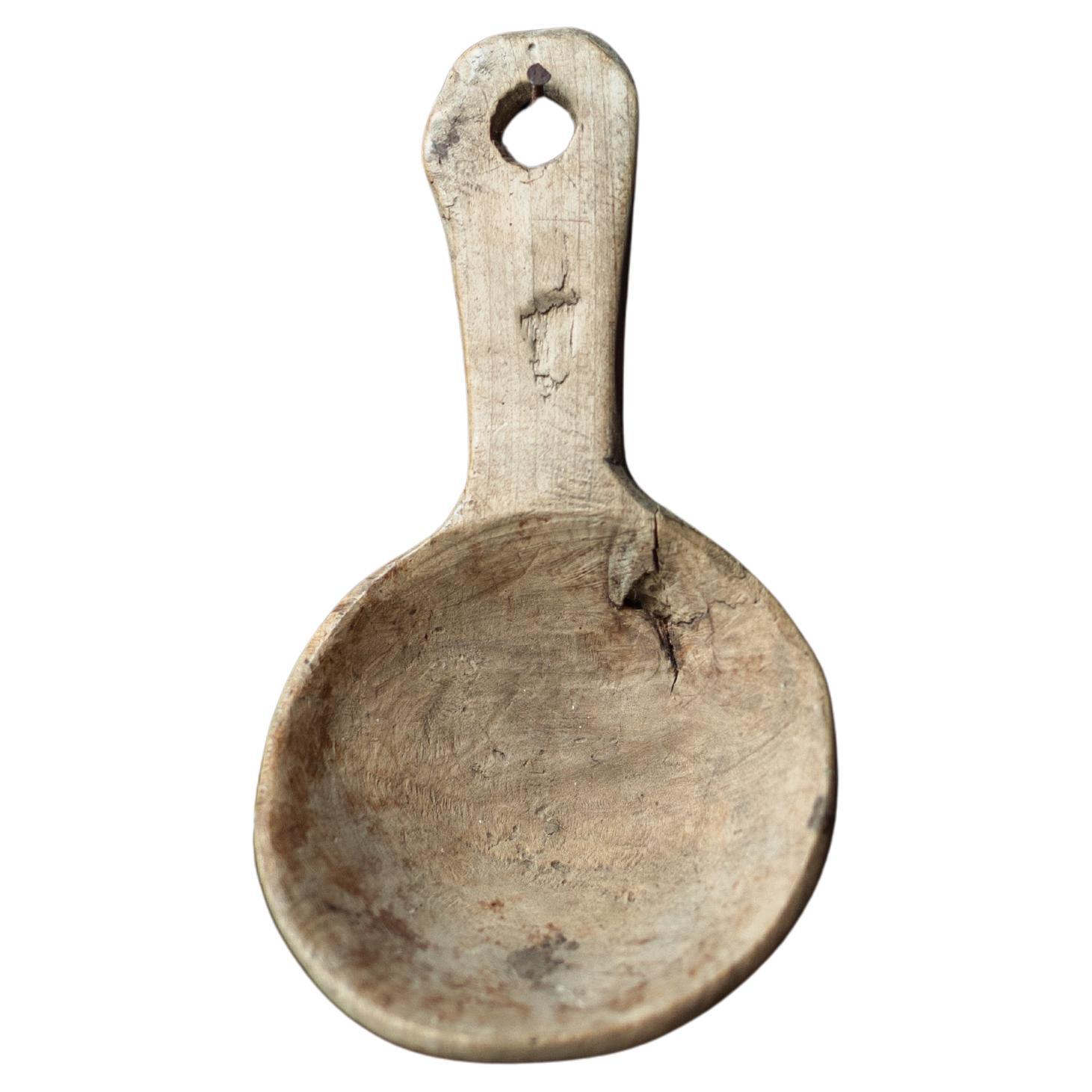 Hand-Carved Primitive Spoon, 20th Century