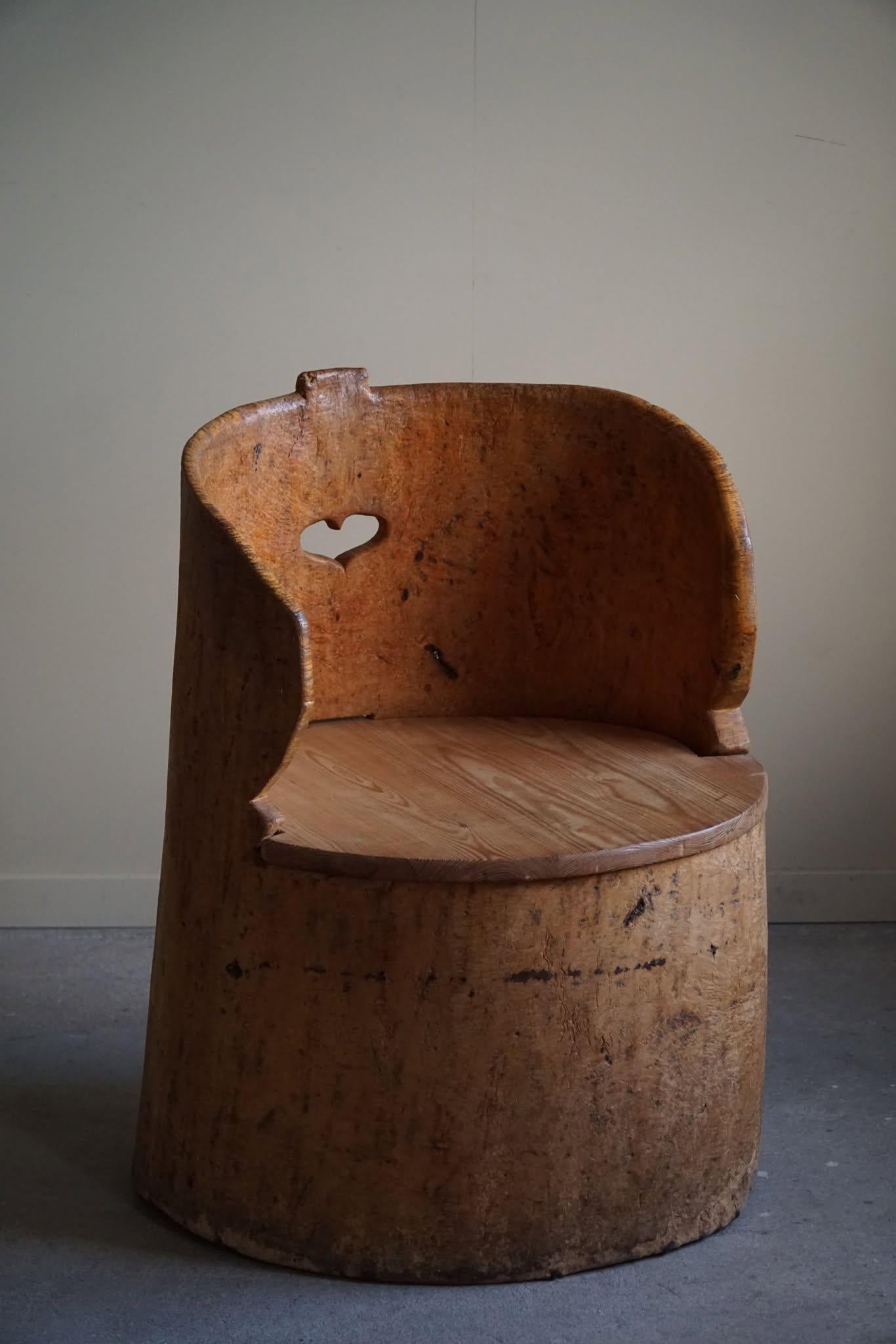 Sedia rustica intagliata a mano in betulla, moderna svedese, Wabi Sabi, anni '20 in vendita 4