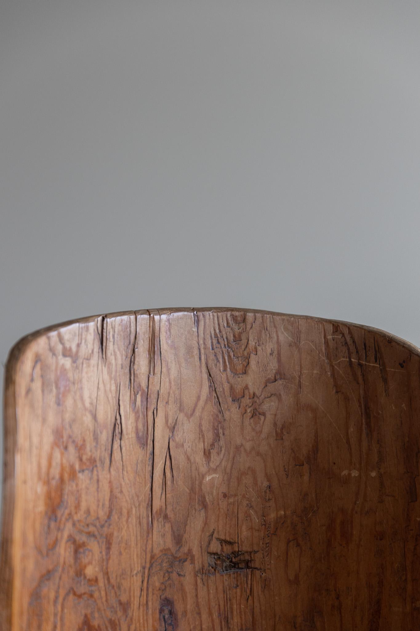 Hand-Carved Hand Carved Primitive Stump Chair in Pine, Swedish Modern, Wabi Sabi, 1960s