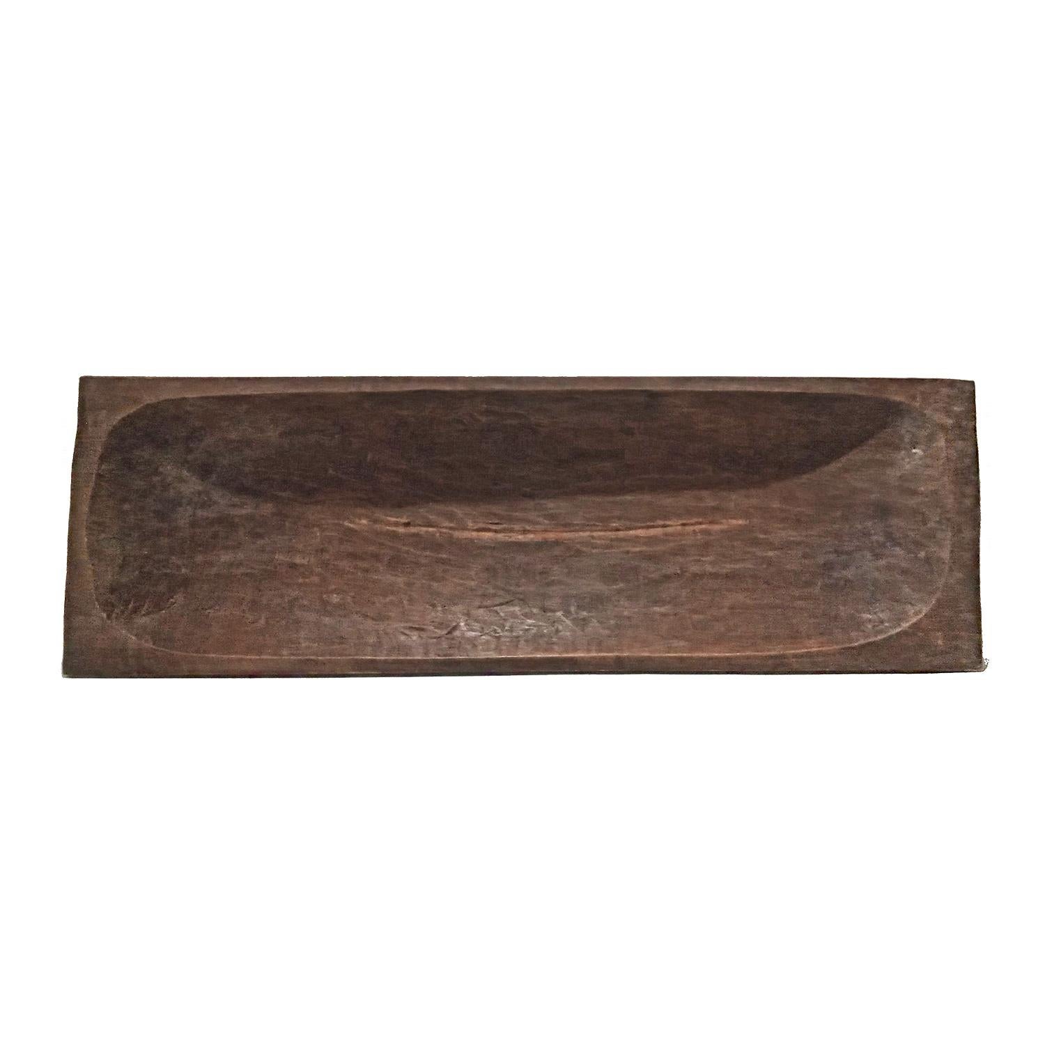 Hand-Carved Rectangular Wood Tray from Indonesia, Contemporary For Sale 6