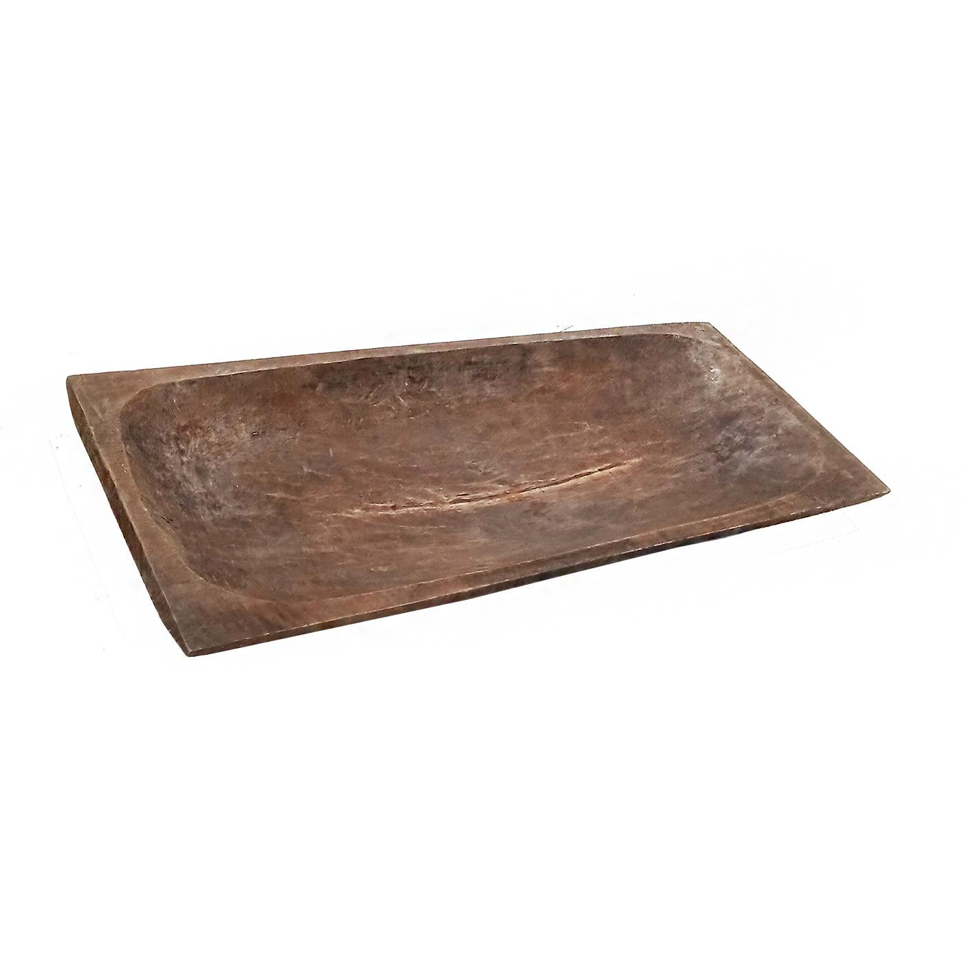 Hand-Carved Rectangular Wood Tray from Indonesia, Contemporary For Sale 9
