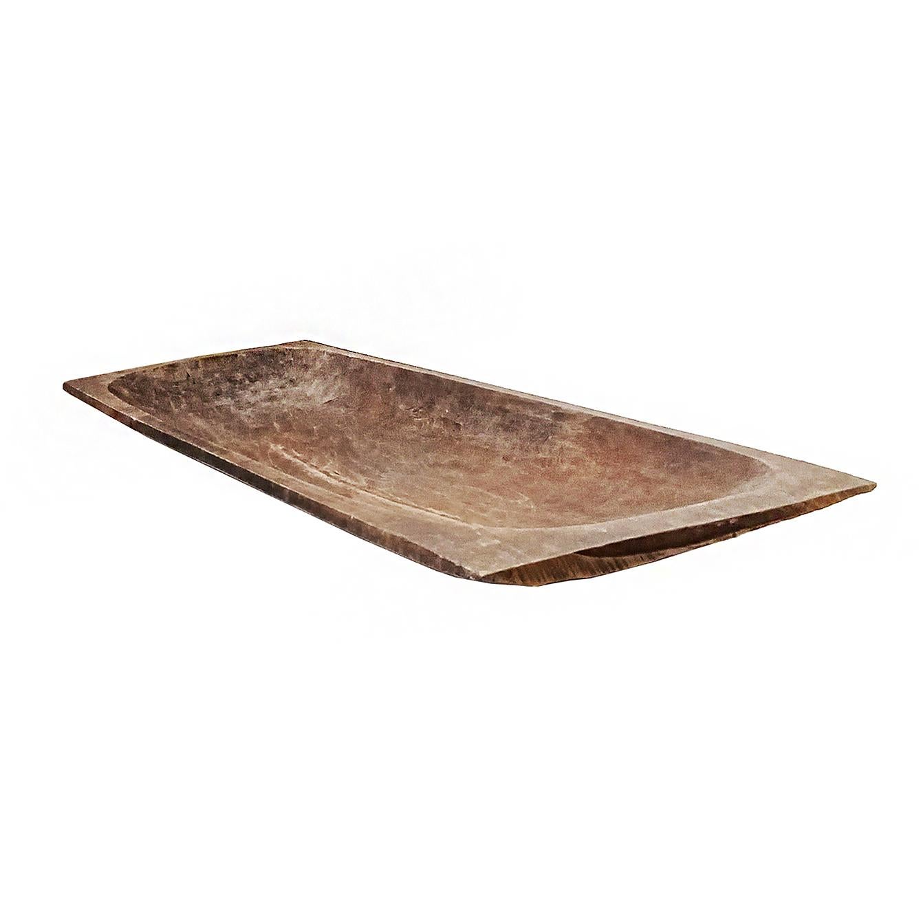 Hand-Carved Rectangular Wood Tray from Indonesia, Contemporary For Sale 1