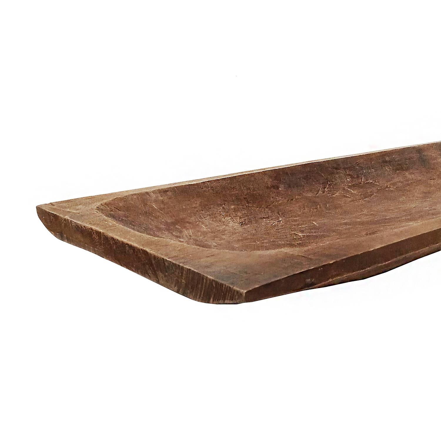 Hand-Carved Rectangular Wood Tray from Indonesia, Contemporary For Sale 3