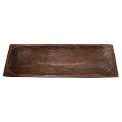 Hand-Carved Rectangular Wood Tray from Indonesia, Contemporary