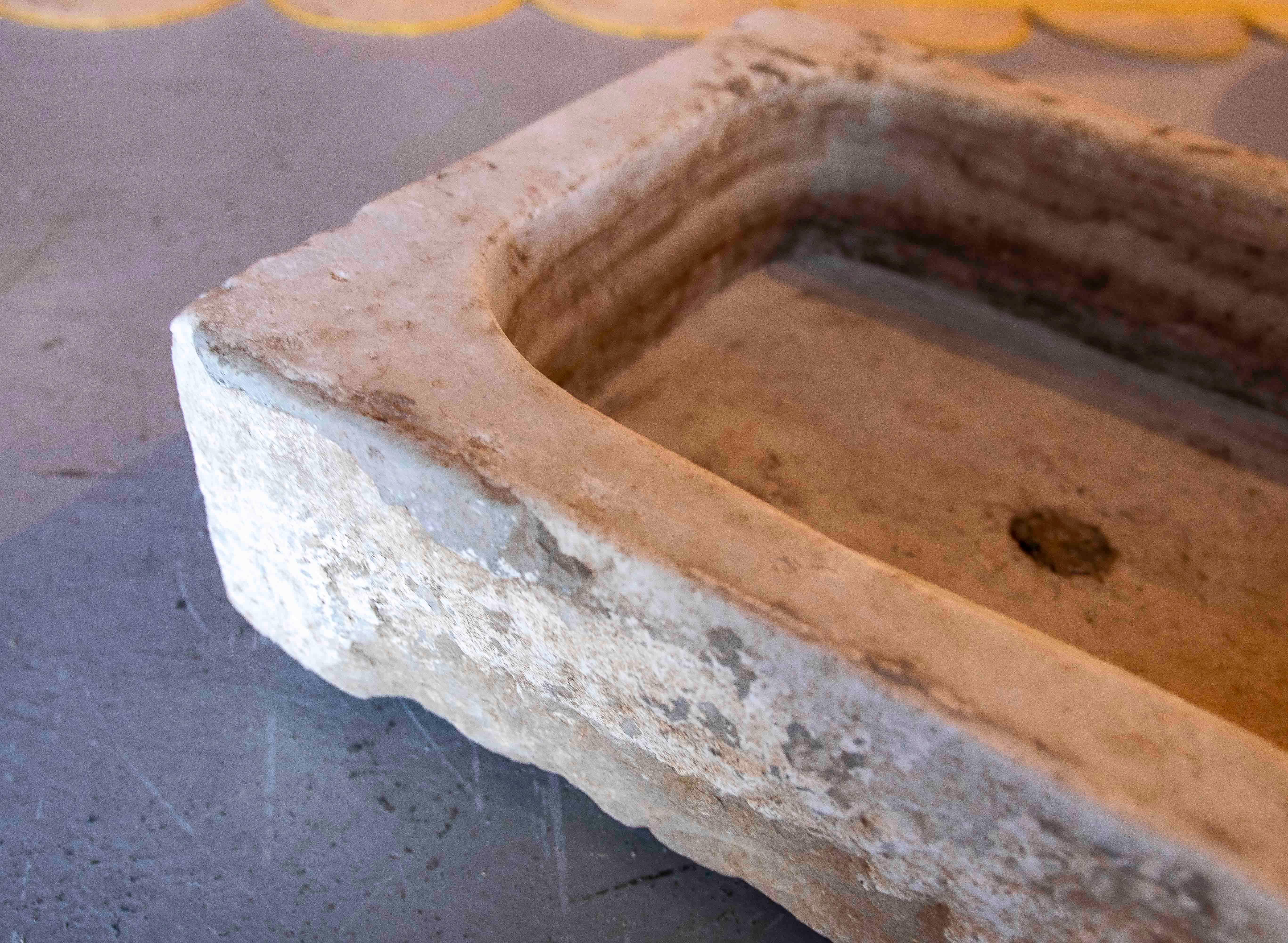 Hand-carved Rectangular Marble wash Basin 6