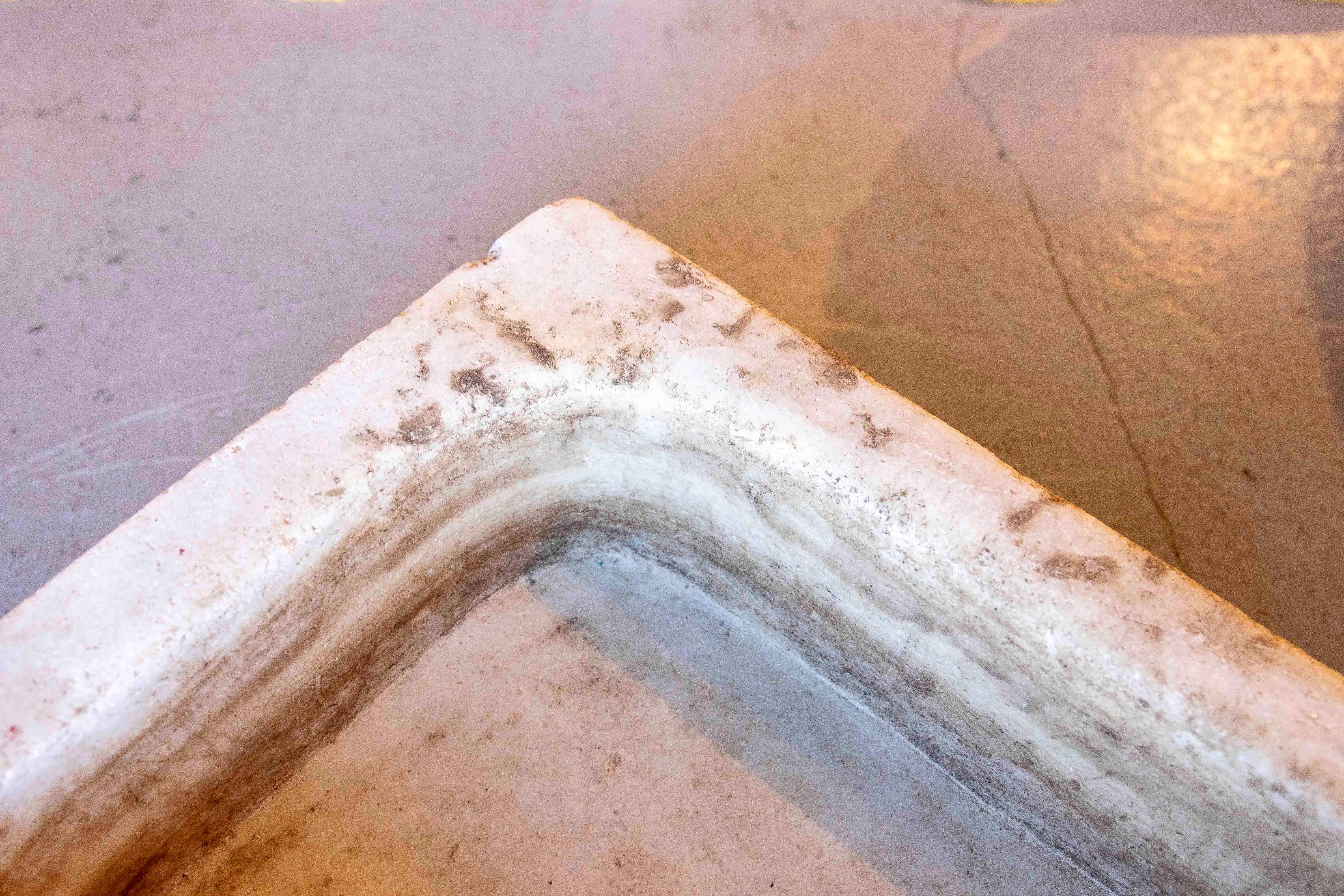 Hand-carved Rectangular Marble wash Basin 7