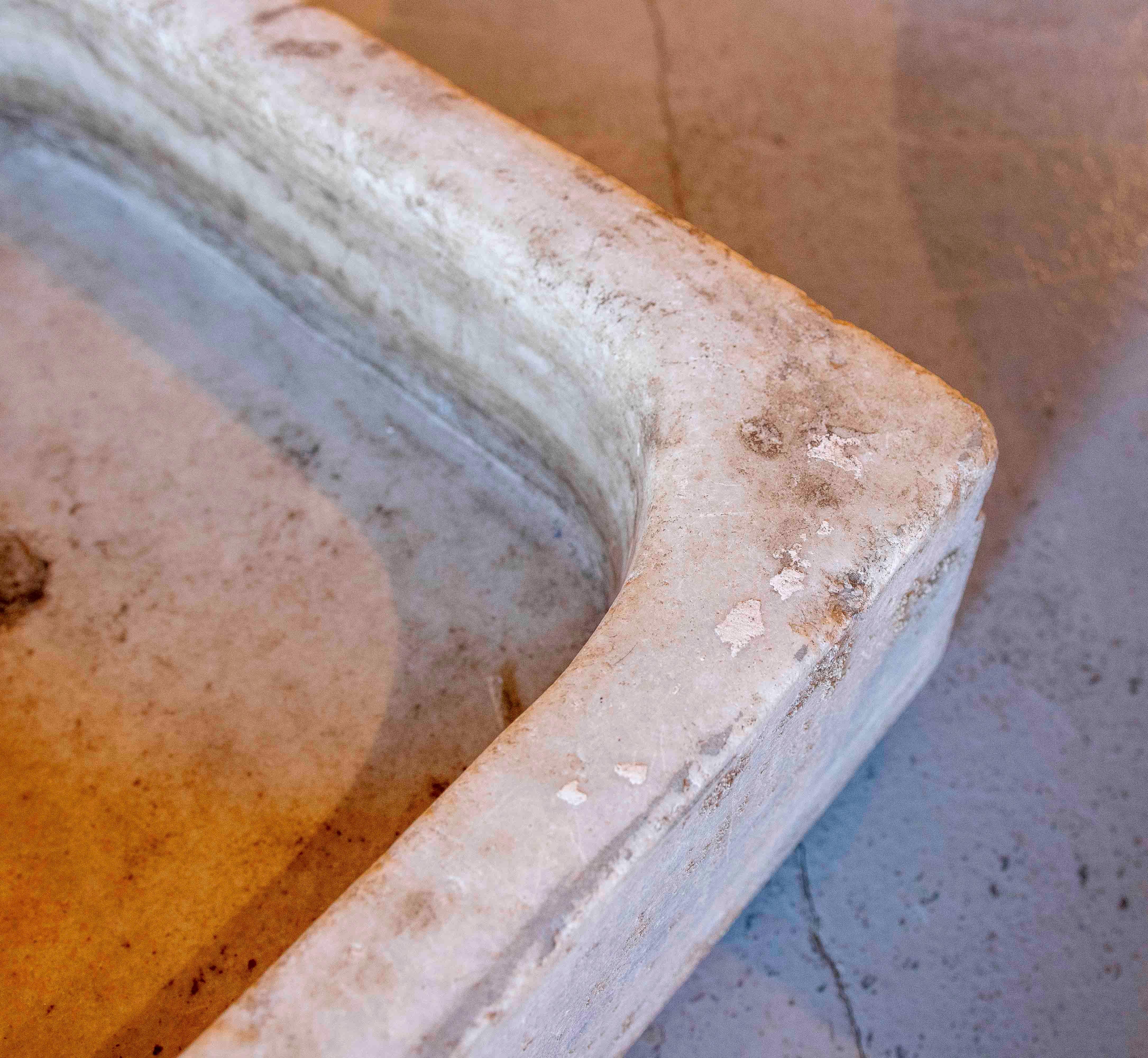 Hand-carved Rectangular Marble wash Basin 8