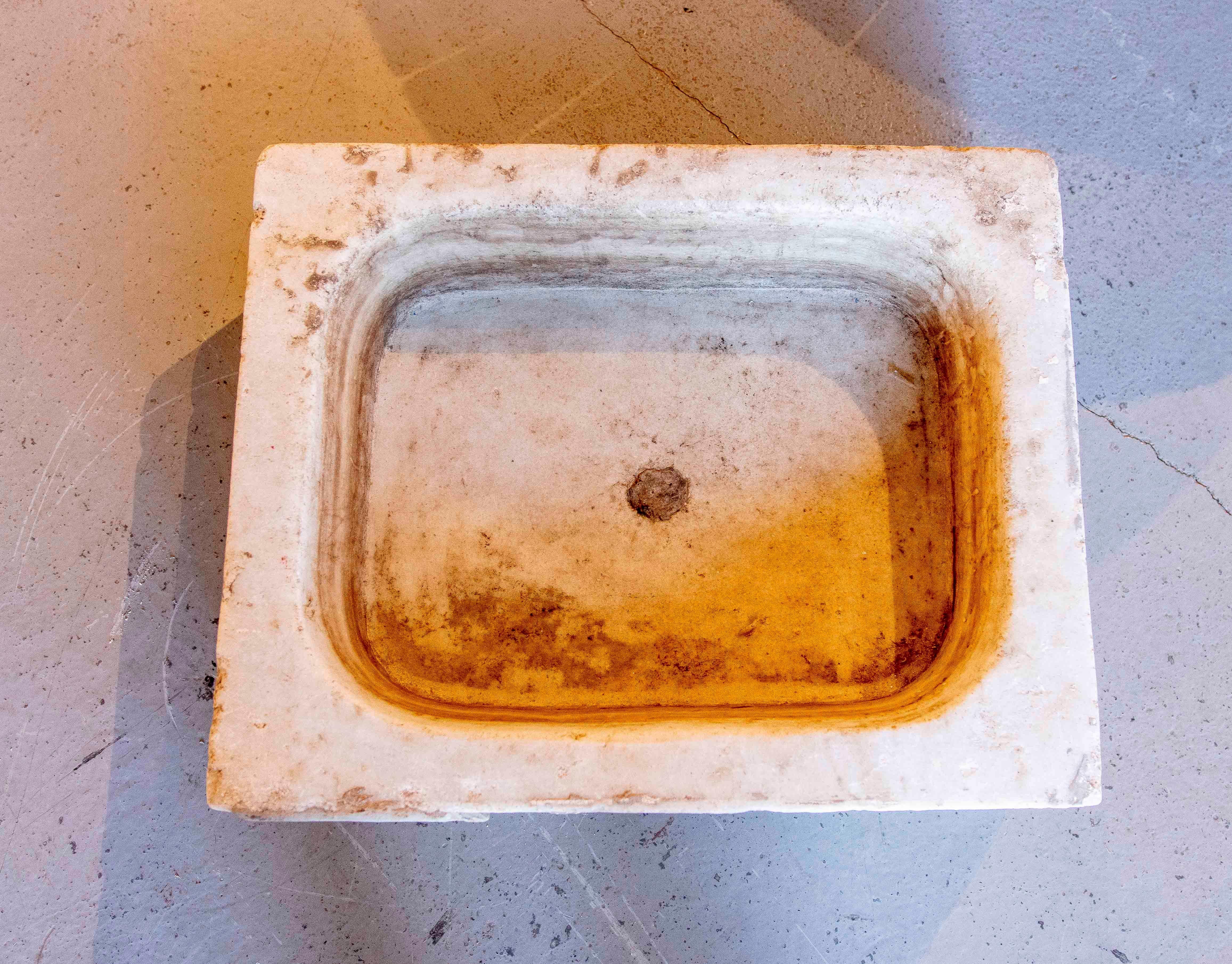 Hand-carved Rectangular Marble wash Basin 10