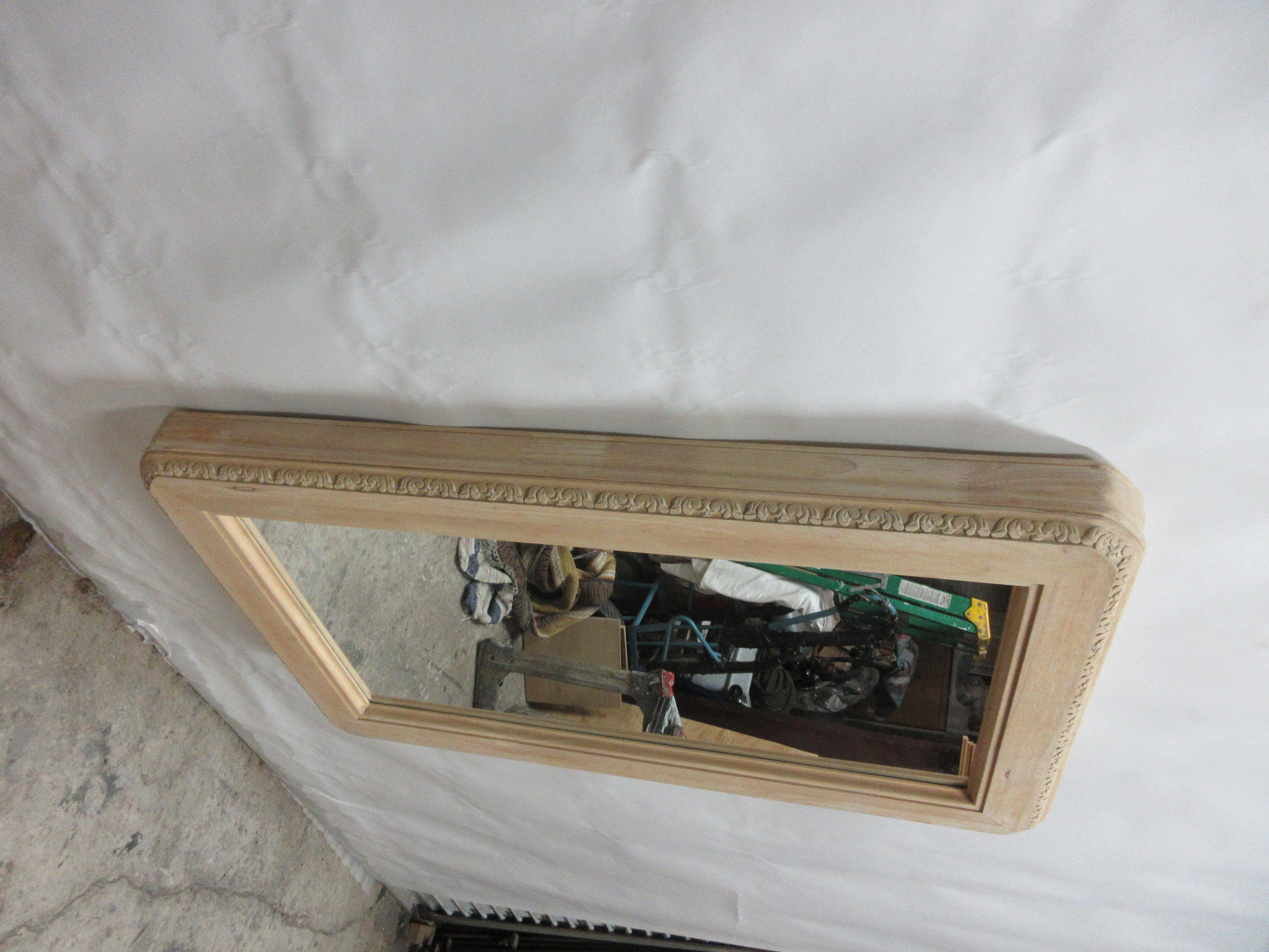 Swedish Hand Carved Rectangular Mirror For Sale