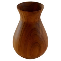 Hand-Carved Red Oak Vase