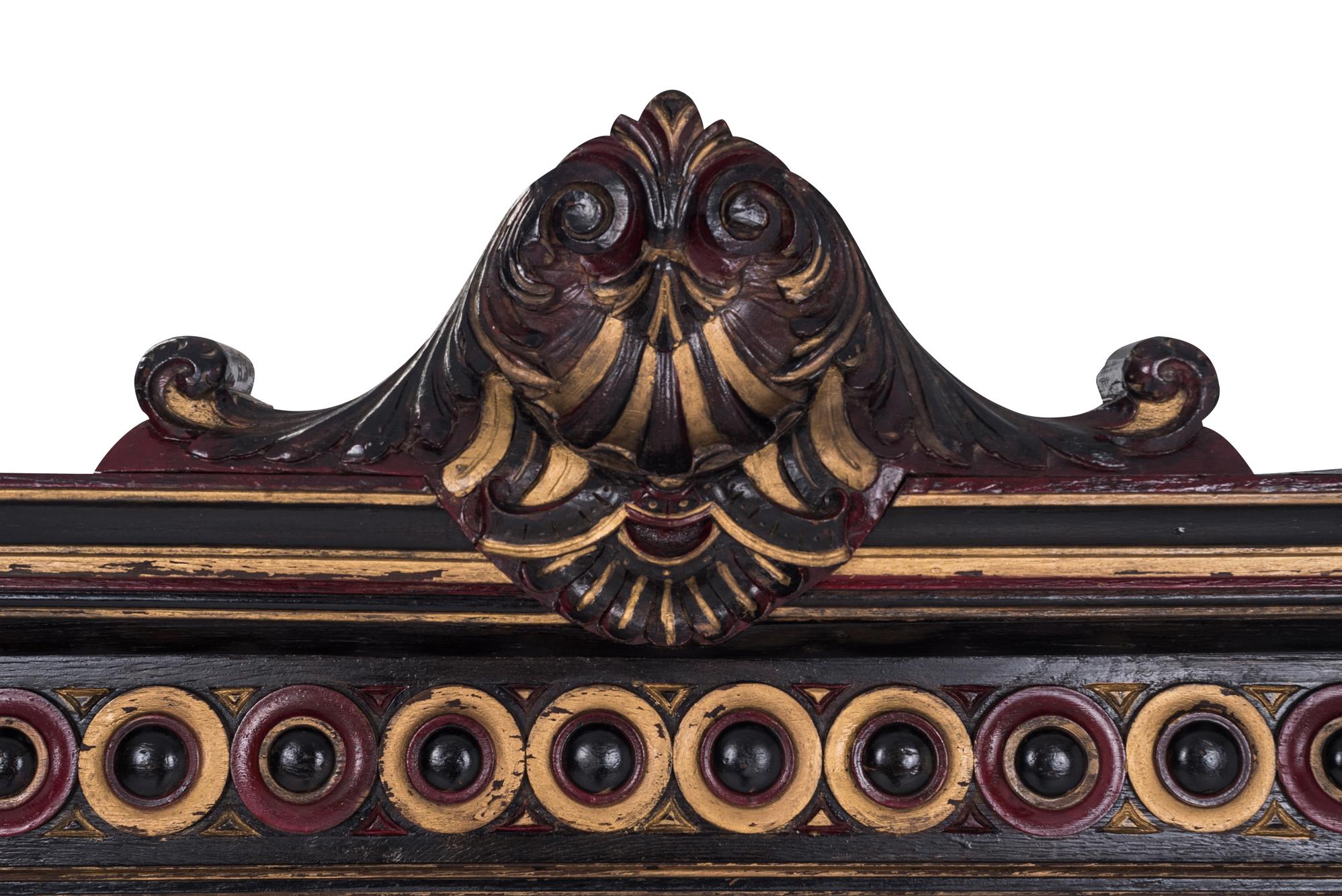 Early 20th Century Hand-Carved Regency Style Overmantel Mirror