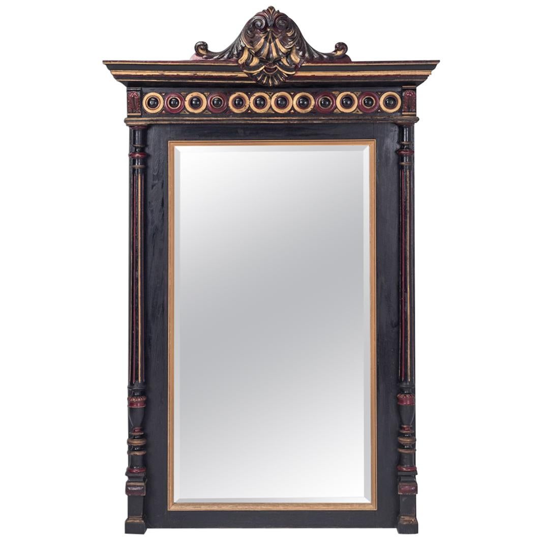 Hand-Carved Regency Style Overmantel Mirror