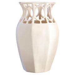 Hand-Carved Reticulated Porcelain Vase – Sculptural Openwork Design