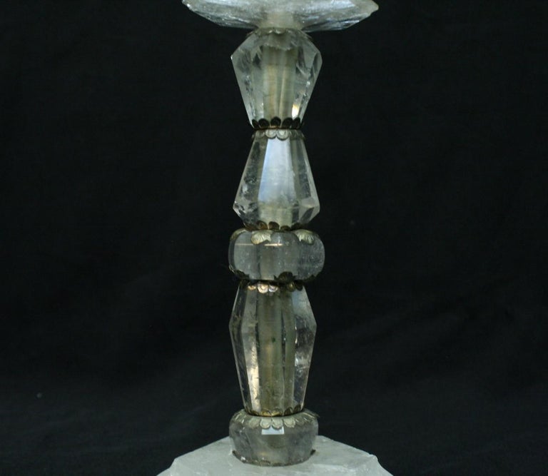 Hand Carved Rock Crystal Candlesticks For Sale at 1stdibs