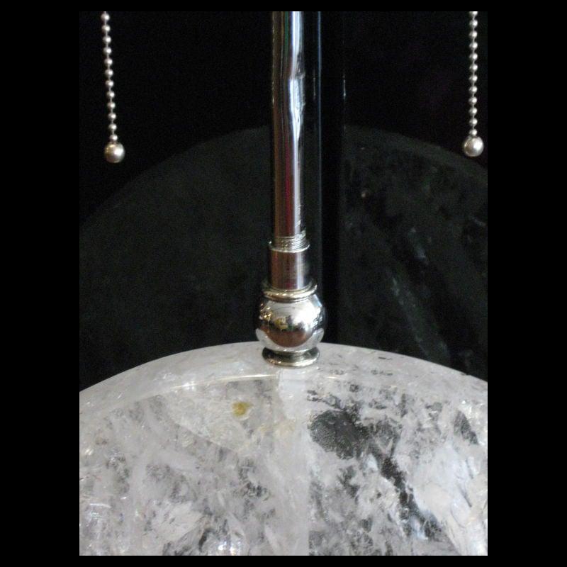 Hand Carved Rock Crystal Disk Form Lamp For Sale 3