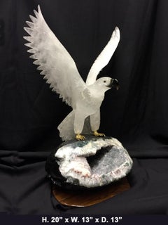 Hand-Carved Rock Crystal Eagle