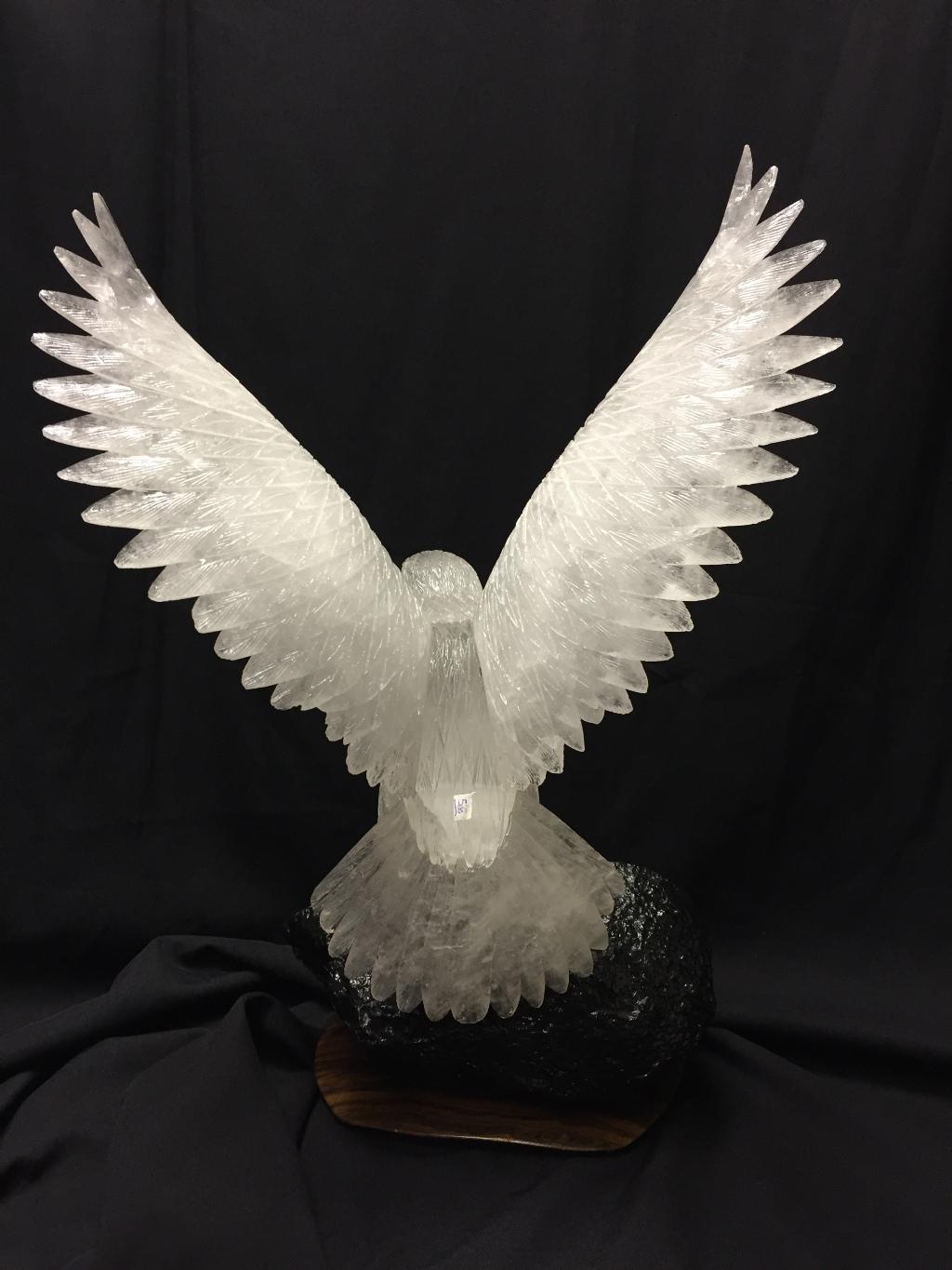 crystal eagle statue