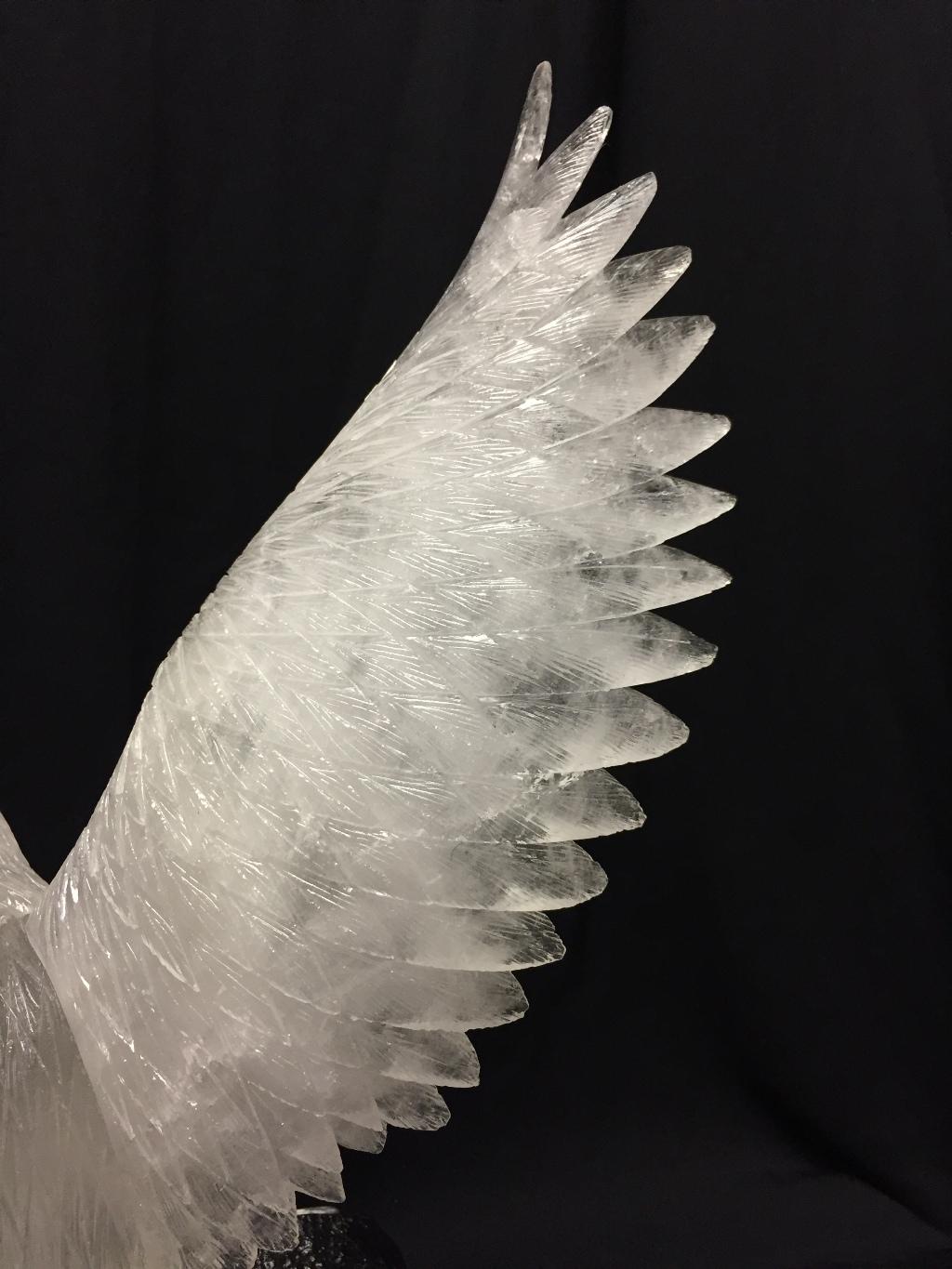Hand-Carved Rock Crystal Eagle In Excellent Condition In Cypress, CA
