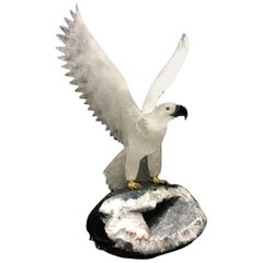 Hand-Carved Rock Crystal Eagle