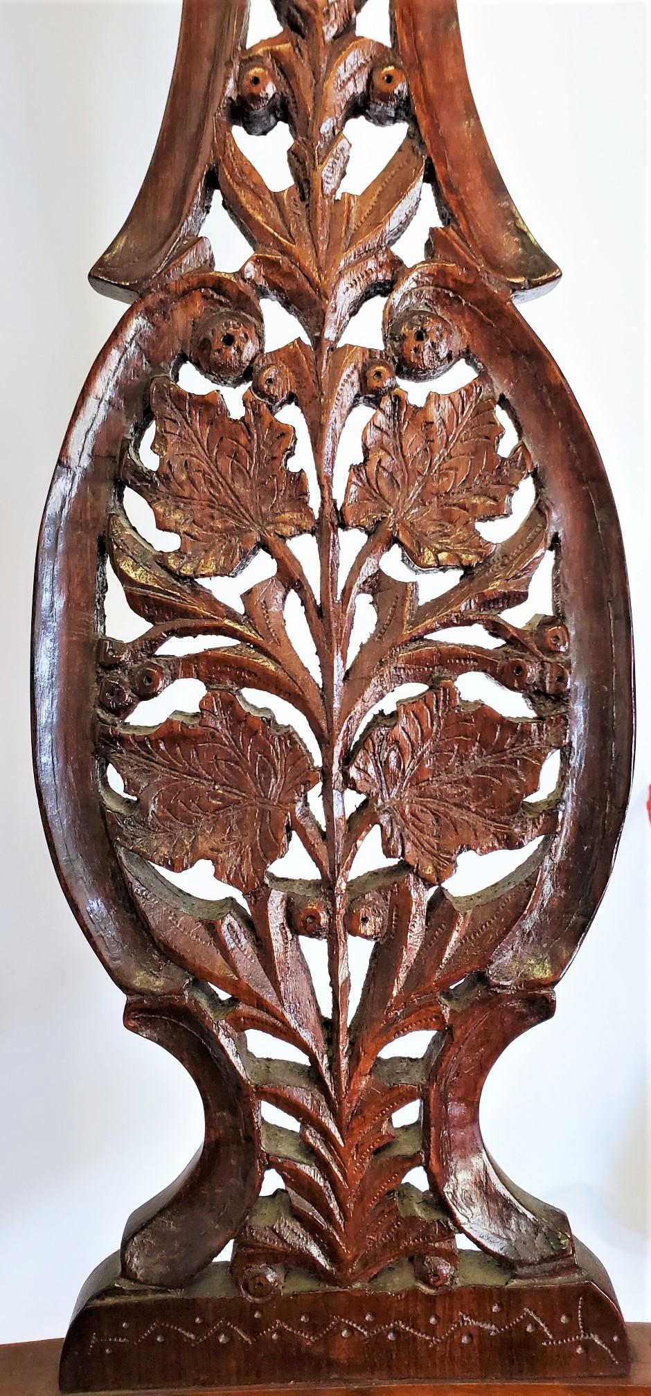 Hand Carved Rocking Chair with Floral and Camel Design 6