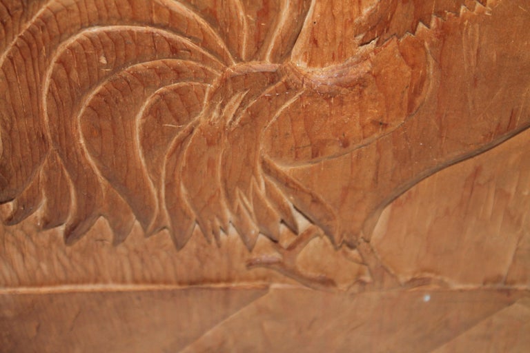 Hand Carved Rooster Plaque For Sale at 1stDibs