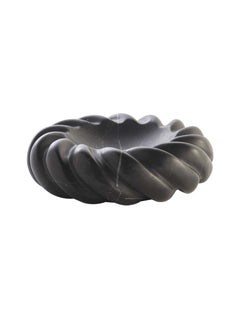 Hand Carved Rope Bowl Nero Marble by Greg Natale