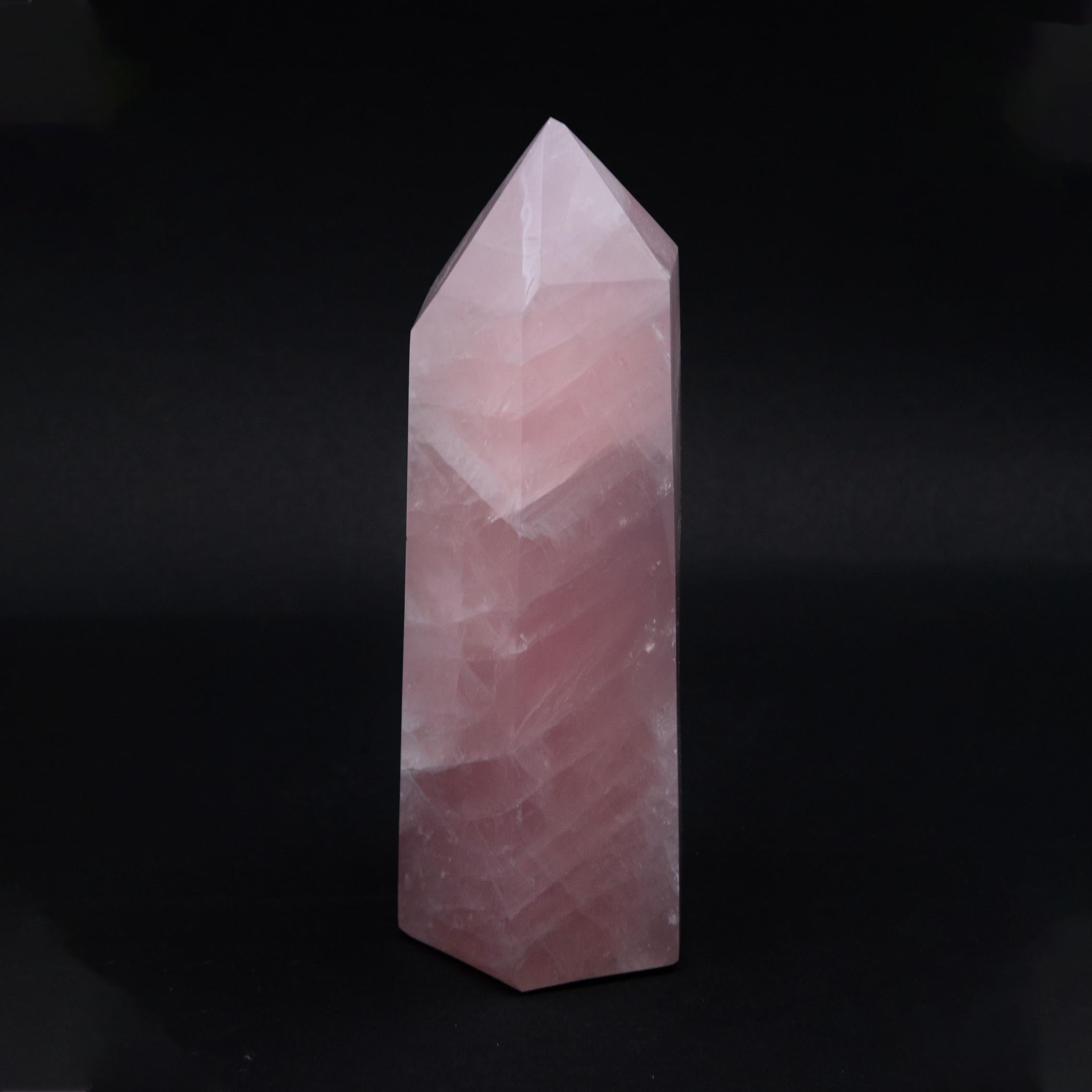 Hand Carved Rose Quartz Point In New Condition In New York, NY