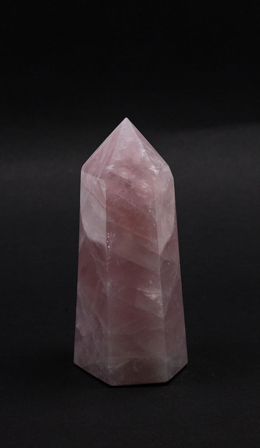 Contemporary Hand Carved Rose Quartz Point