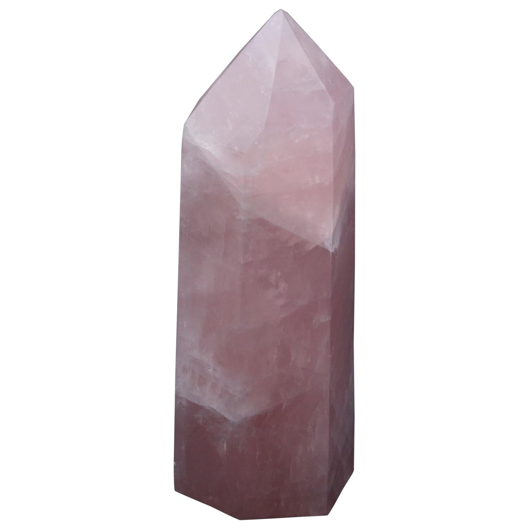 Hand Carved Rose Quartz Point