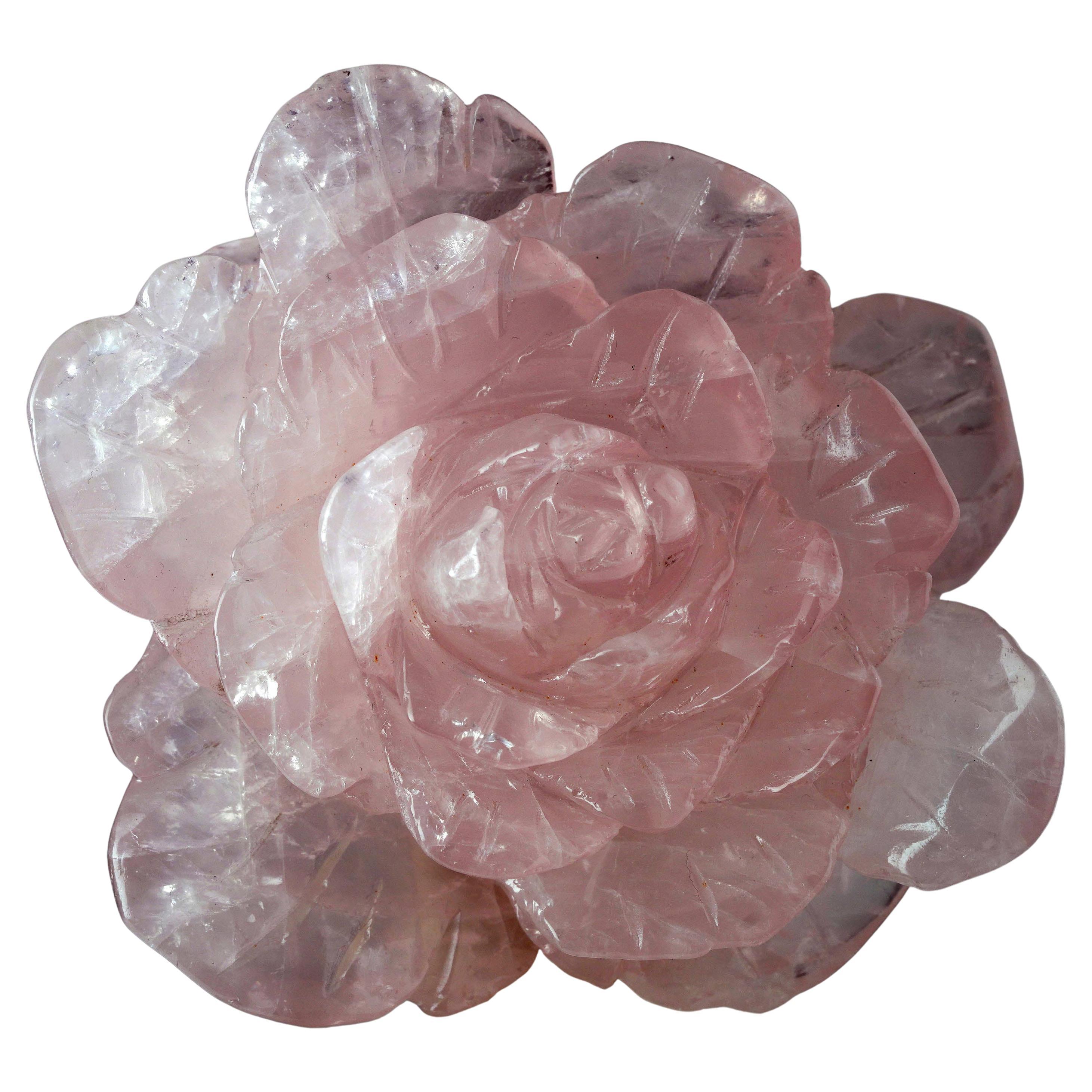 Rosa de Cuarzo Rosa Tallada a Mano de Madagascar II
