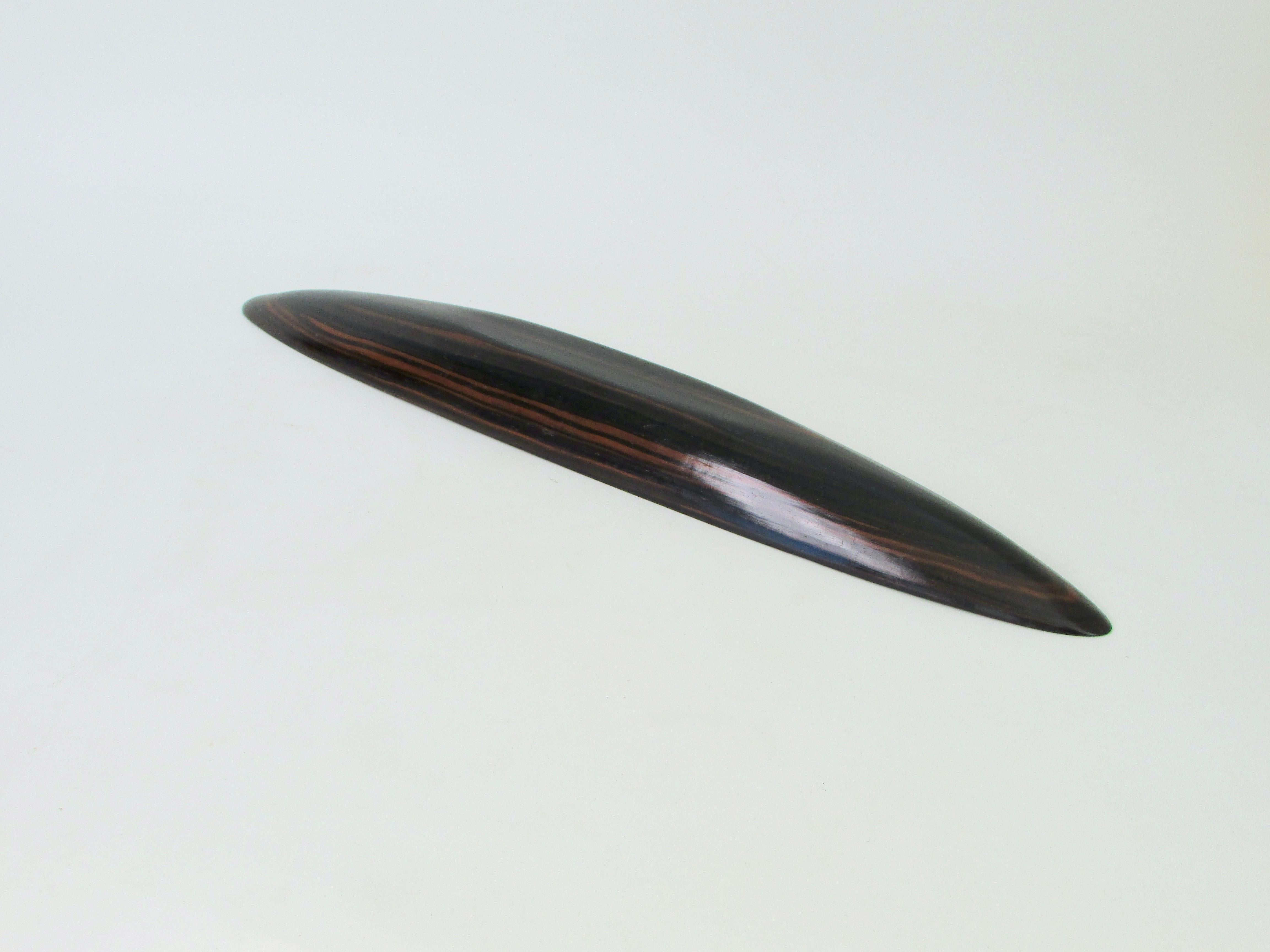 20th Century Hand carved Rosewood canoe shape dish For Sale