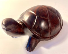Hand Carved Rosewood Turtle Door Stop paperweight or Decorative piece