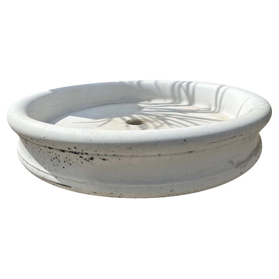 Huge Carved Stone Center Water Fountain Basin Architectural Element ...