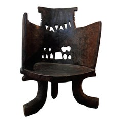 Hand Carved Rustic Chair from Ethiopia