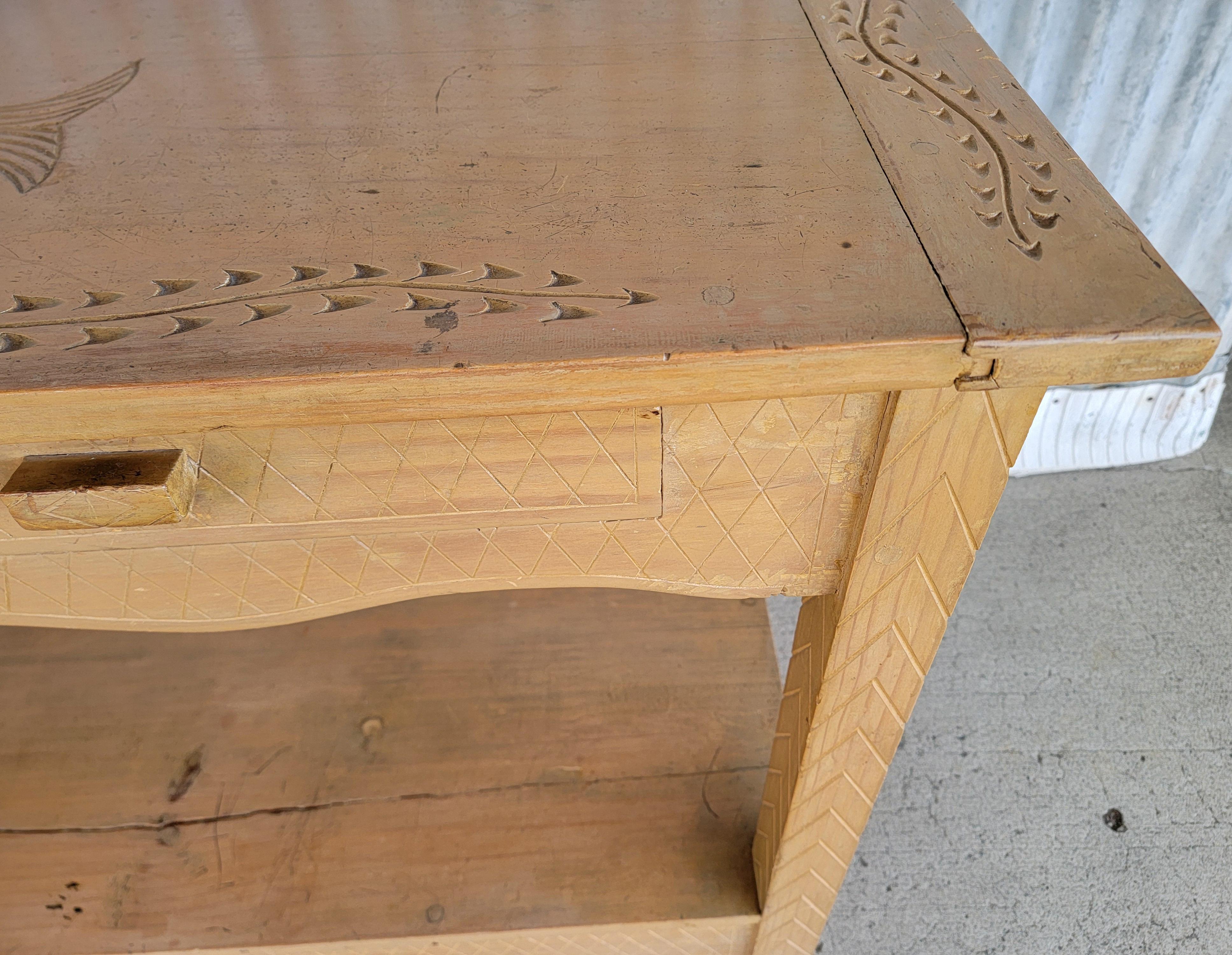 Hand Carved Rustic Rancho Console Table 1940's For Sale 7