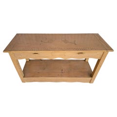 Hand Carved Rustic Rancho Monterey Style Console Table 1940's